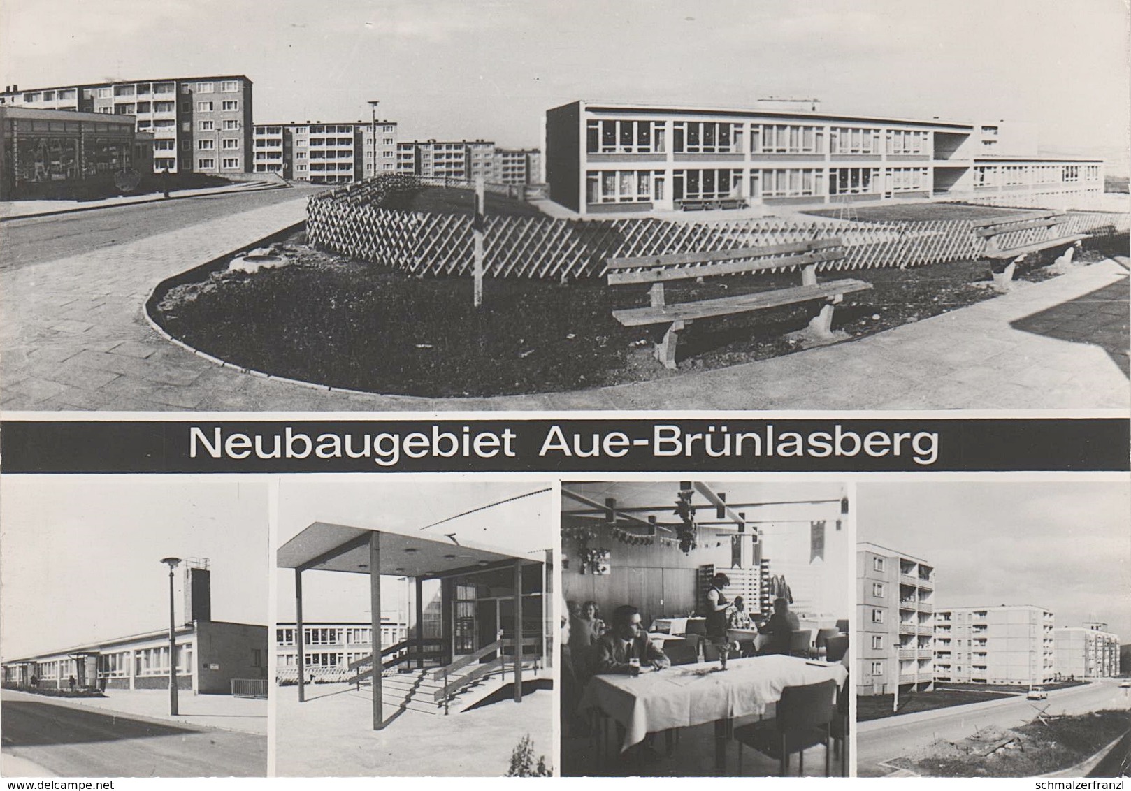 AK Aue Neubaugebiet Siedlung Brünlasberg Wismut HO Gaststätte Cervistraße A Auer Straße Bad Schlema Erzgebirge DDR - Aue