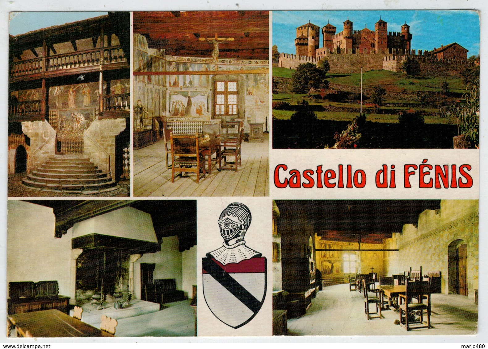 CASTELLO  DI  FENIS   CORTILE  INTERNO  CAPPELLA  SALA  TRONO,CUCINA , SALA DA PRANZO      (VIAGGIATA) - Altri & Non Classificati