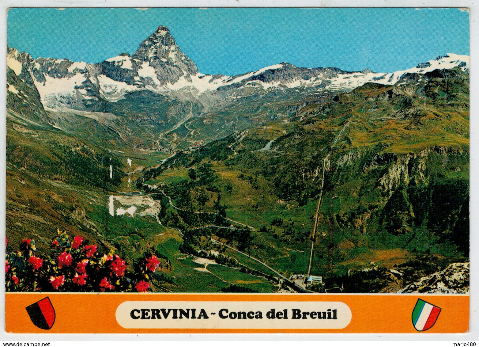 VALLE  D'AOSTA   CERVINIA   CONCA   DE    BREUIL        (VIAGGIATA) - Altri & Non Classificati