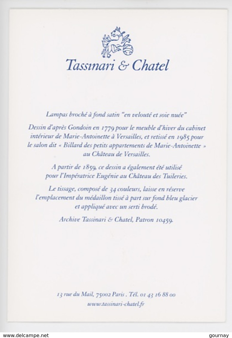 Tassinari Et Chatel, Lampas Broché Soie Gondouin 1779 Marie-Antoinette Versailles Eugénie Tuileries ; Textile 10459 - Objetos De Arte