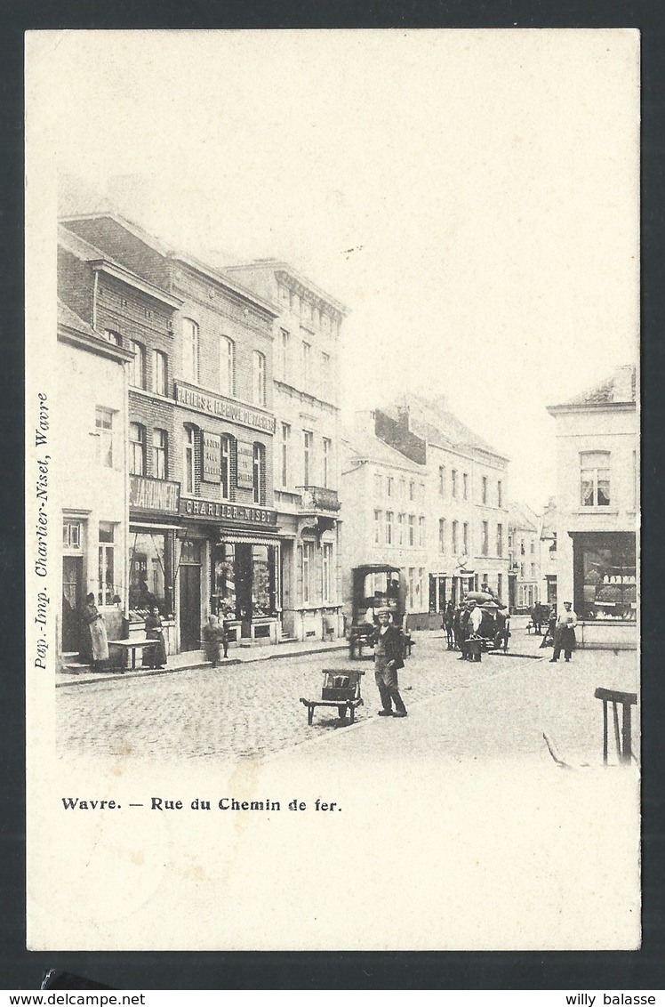 +++ CPA - WAVRE - Rue Du Chemin De Fer - Magasin Imprimerie Charlier Niset     // - Wavre