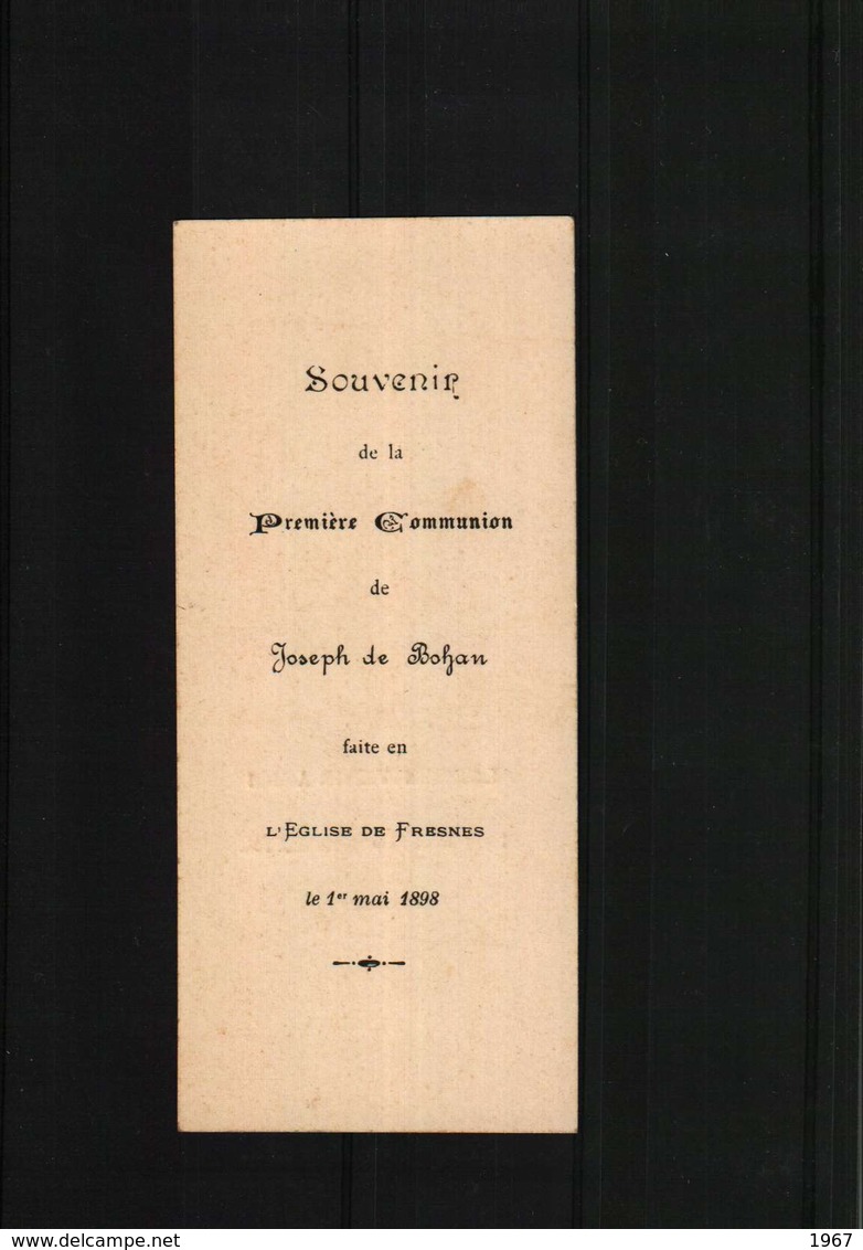 Image Pieuse  Ou Religieuse - Généalogie - Souvenir Première Communion à  FRESNES-les-REIMS En 1898 - Images Religieuses