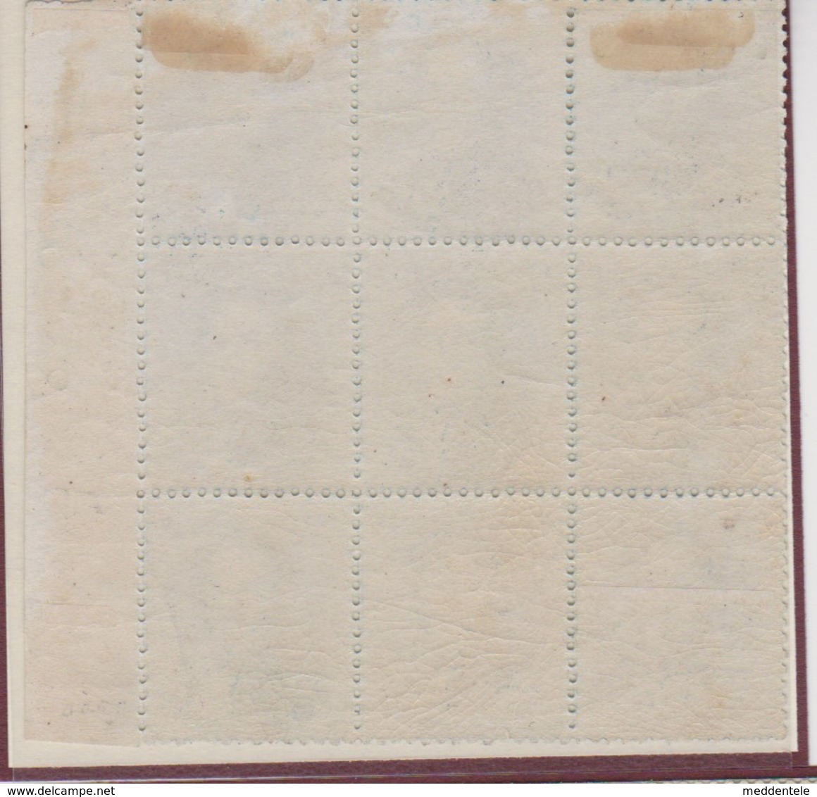 N°15B Bloc De 9 Neuf (4 T Sans Charn) Bord Feuille Avec Variété Griffe Sur 2 Timbres Inf Certif P. Kaiser Joint Prix Net - 1863-1864 Medallones (13/16)