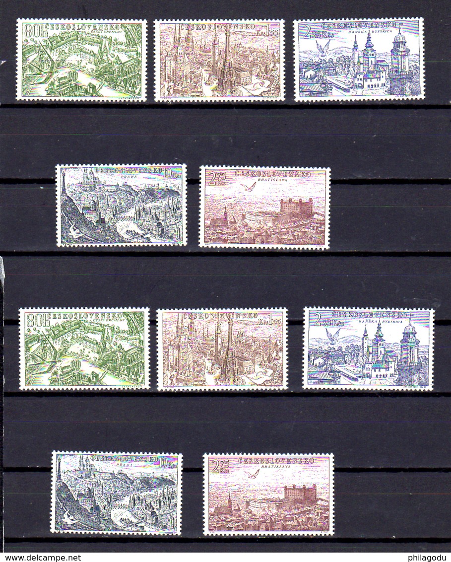 1955   Vues De Villes, 2 X  PA 40 /44**, Cote 40 €, - Unused Stamps