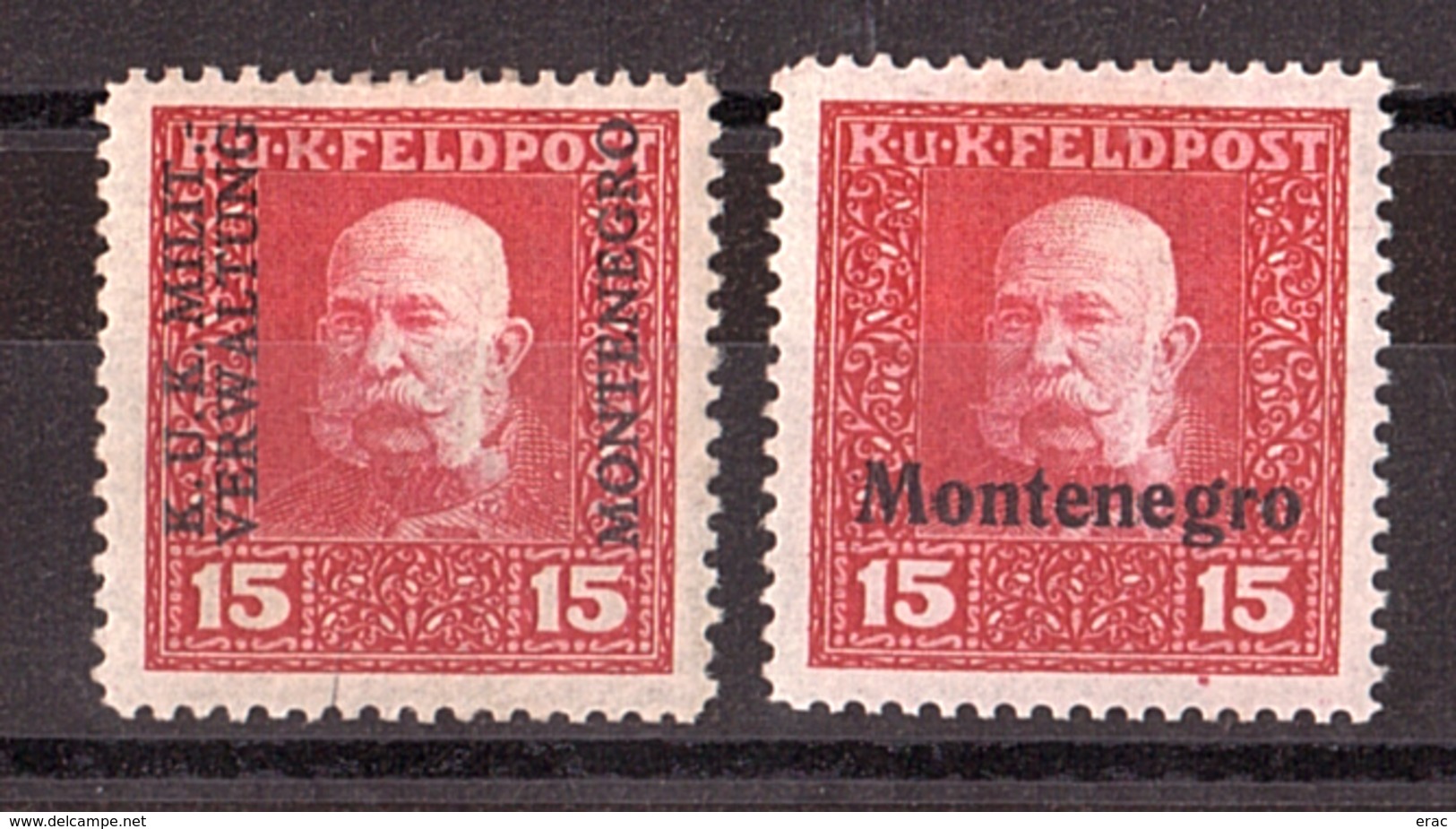 Montenegro - Occupation Austro-hongroise - 1917 - N° 2 Et 4 - Neufs * - Surchargés - Montenegro