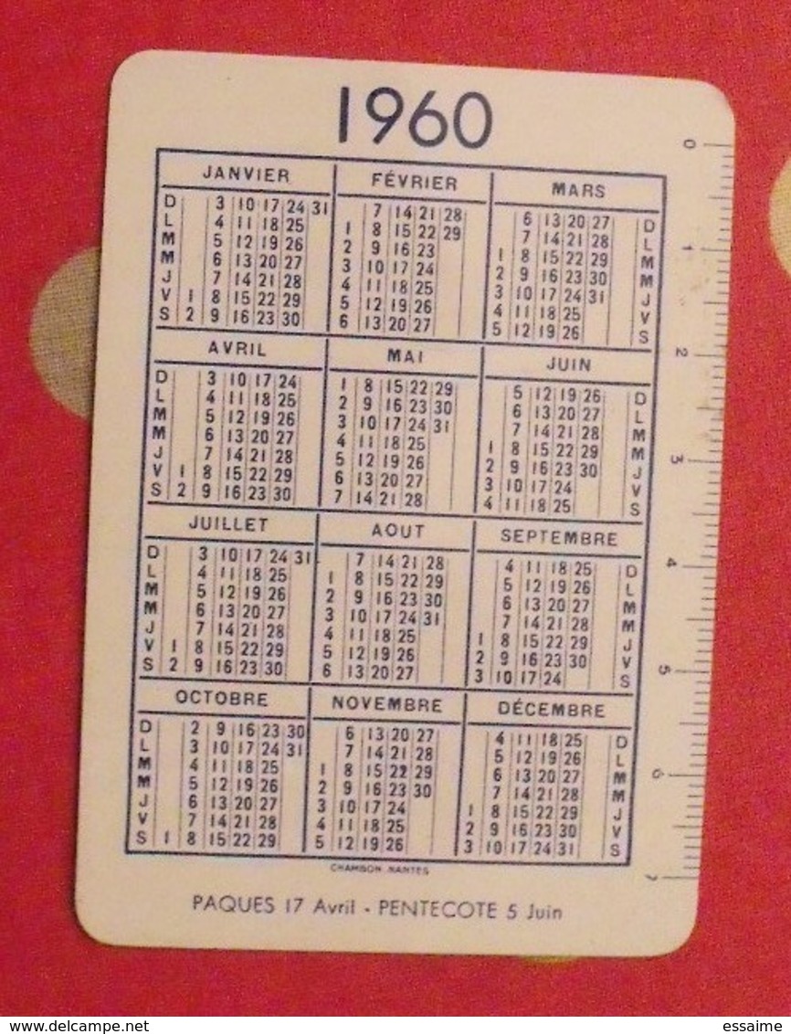 Plaque Métal Publicitaire Calendrier 1960. établissements Léon Chambon. Impression Sur Métaux. - Altri & Non Classificati