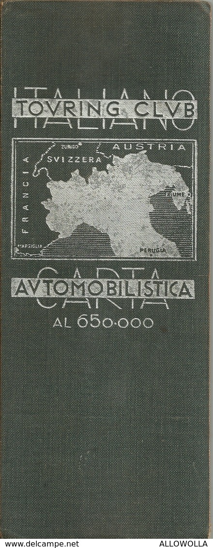 3154 " CARTA AUTOMOBILISTICA TOURING CLOUB - ITALIA CENTRO NORD "  ORIGINALE 1952 - Wegenkaarten