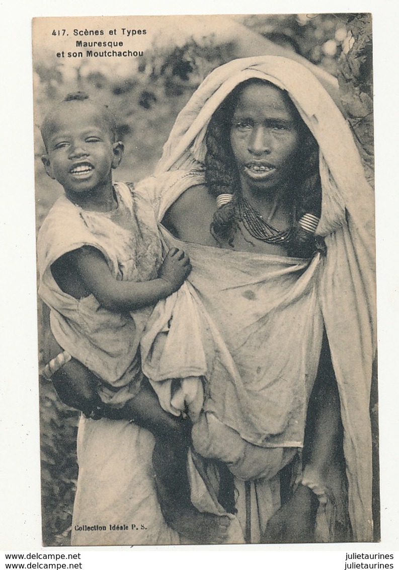 ALGERIE SCENES ET TYPES MAURESQUE ET SON MOUTCHACHOU CPA BON ETAT - Frauen