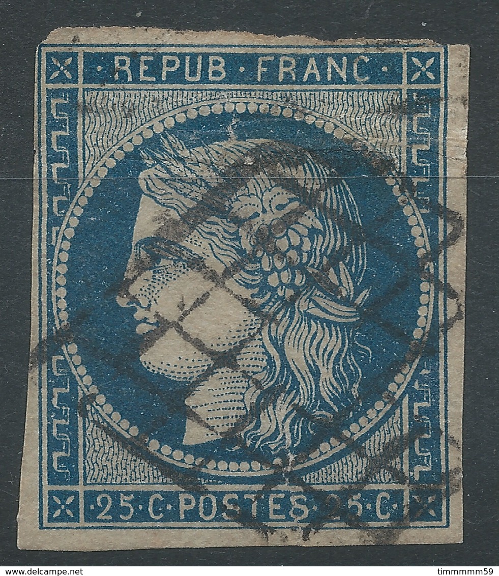 Lot N°47742  N°4a Bleu Foncé, Oblit Grille De 1849 - 1849-1850 Ceres