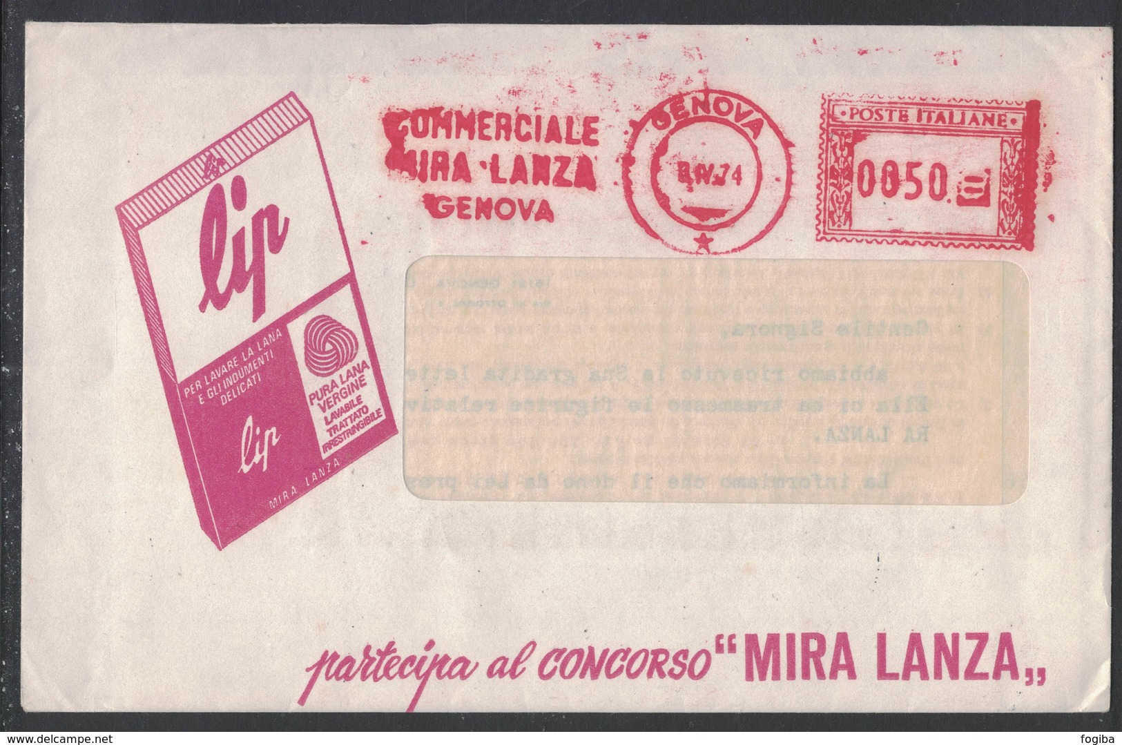 AP29   Italia,Italy Red Meter / Freistempel / Ema 1974 Commerciale Mira Lanza Genova - Macchine Per Obliterare (EMA)
