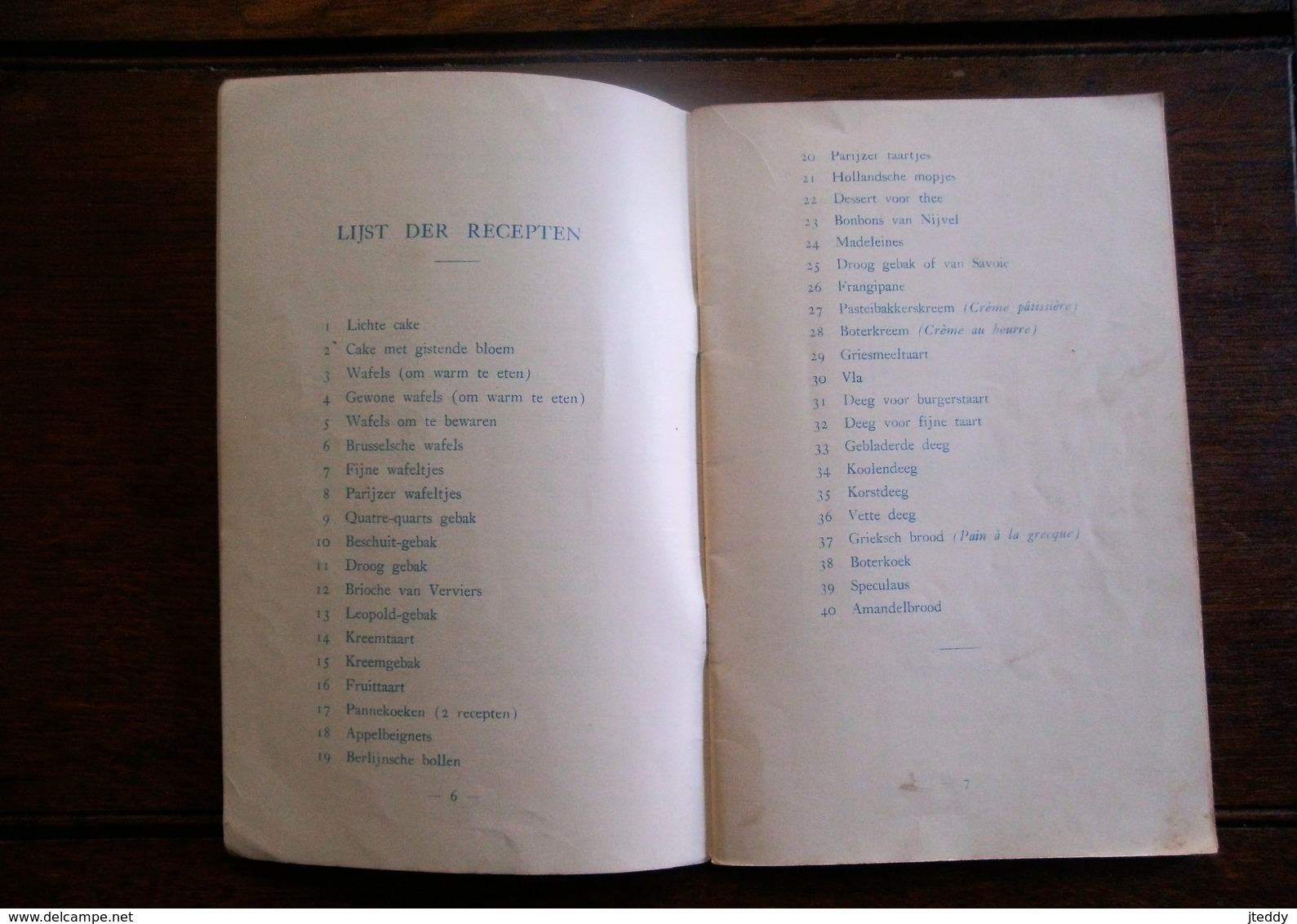 Oud Boek 40 RECEPTEN  VOOR  PASTEIGEBAK  Rond 1935 REMY   WYGMAEL - Recipes (cooking)