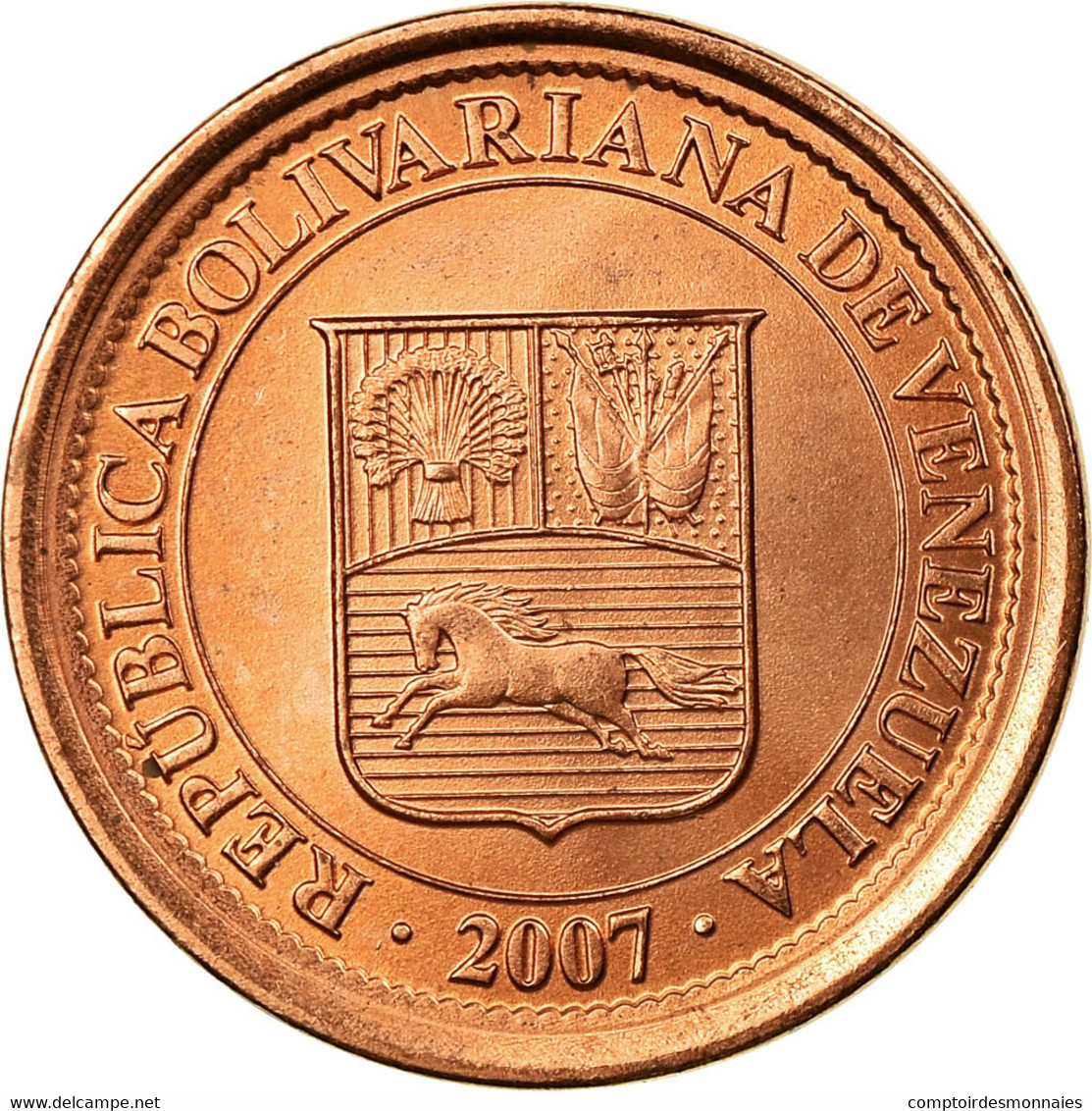 Monnaie, Venezuela, 5 Centimos, 2007, Maracay, TTB, Copper Plated Steel, KM:88 - Venezuela