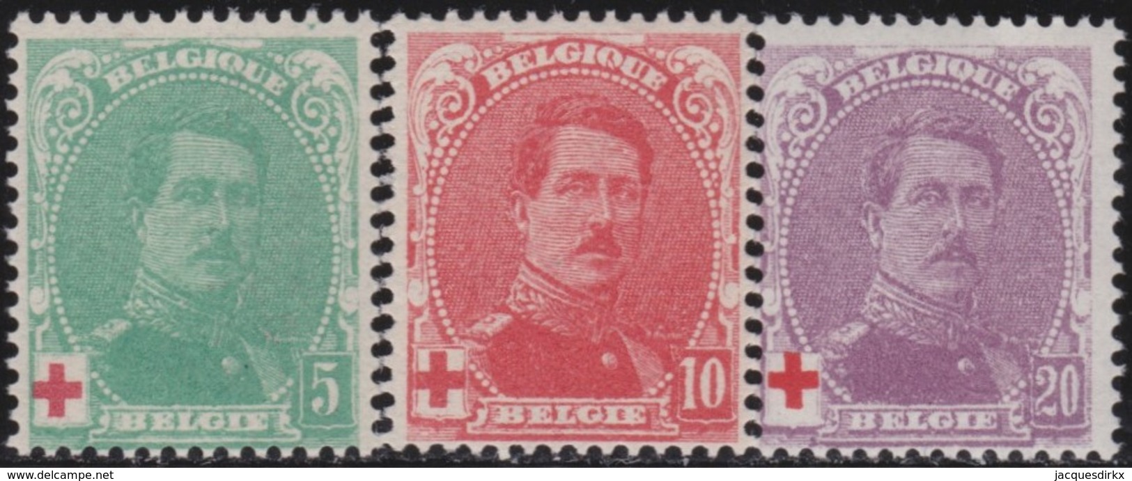 Belgie    .    OBP   .    129/131      .   **     .   Postfris     .  / .    Neuf SANS Charniere - 1914-1915 Cruz Roja