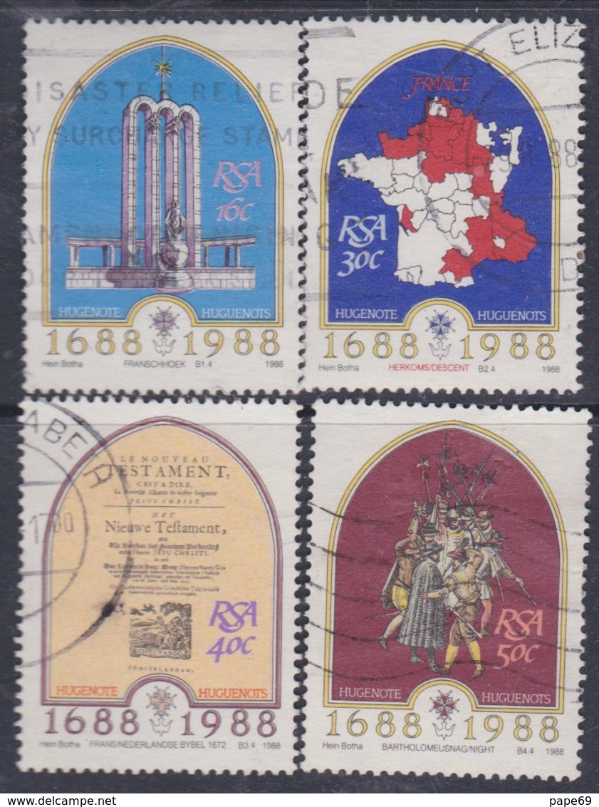 Afrique Du Sud N° 644 / 47  O  : Tricentenaire De L'arrivée Des Premiers Huguenots. Les 4 Vals Oblité. Moyennes Sinon TB - Oblitérés