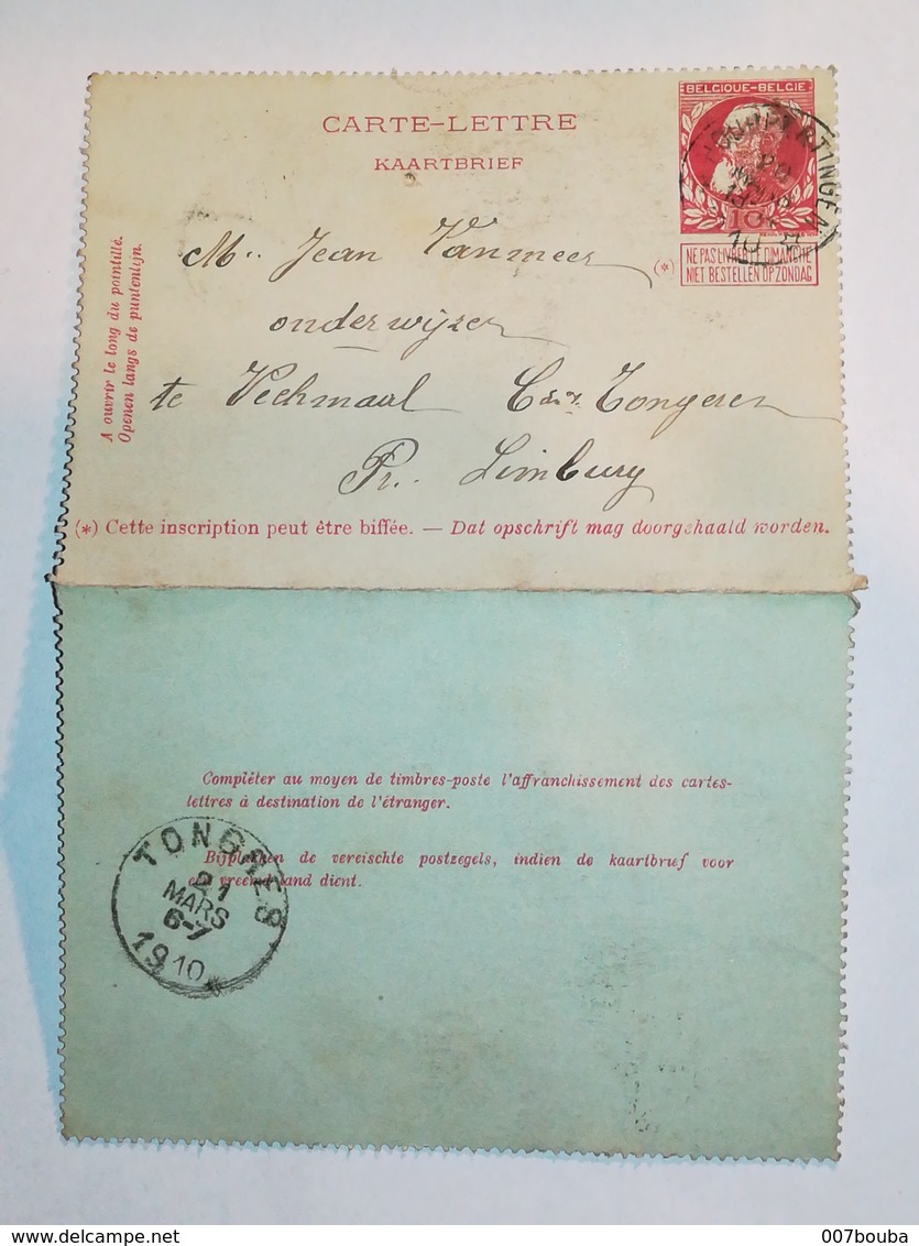Carte Lettre 10c Relais Houppertingen - Cartes-lettres