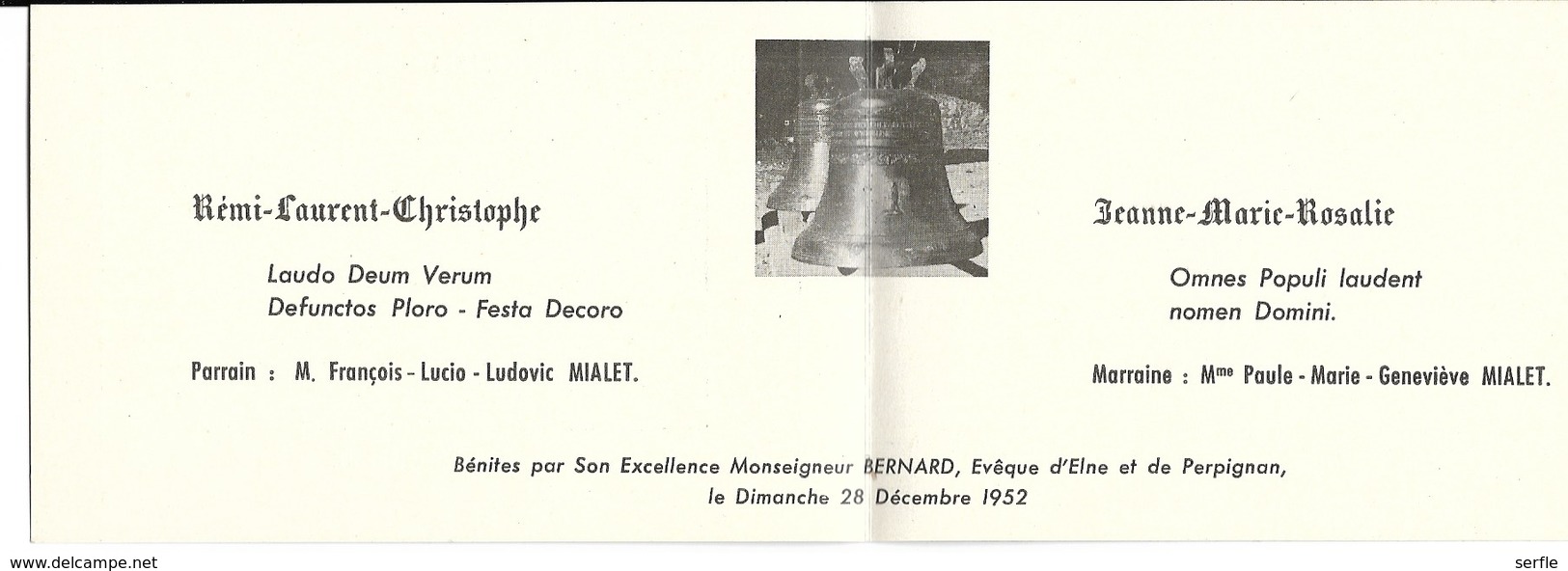 66 - Perpignan - Paroisse De "Le Tech" - Baptême De 2 Cloches (carte Double) - Perpignan