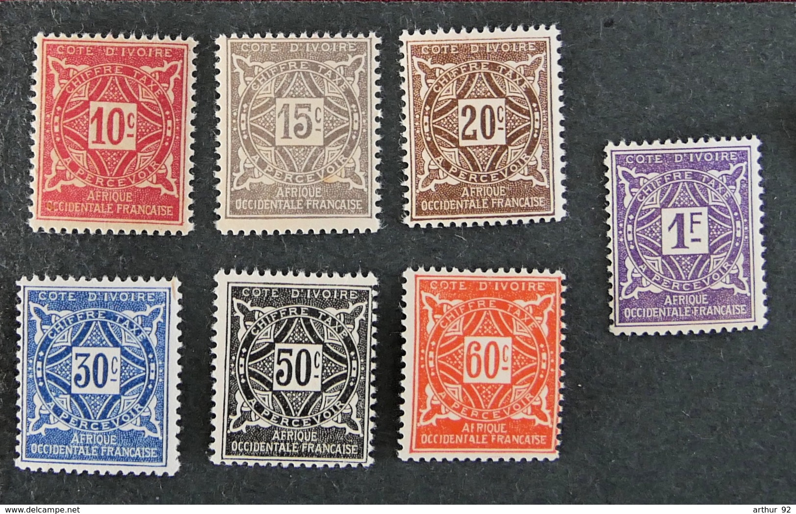 FRANCE - COLONIES - COTE D IVOIRE - 1915 - Taxe 10 ** à 16 ** - Neufs