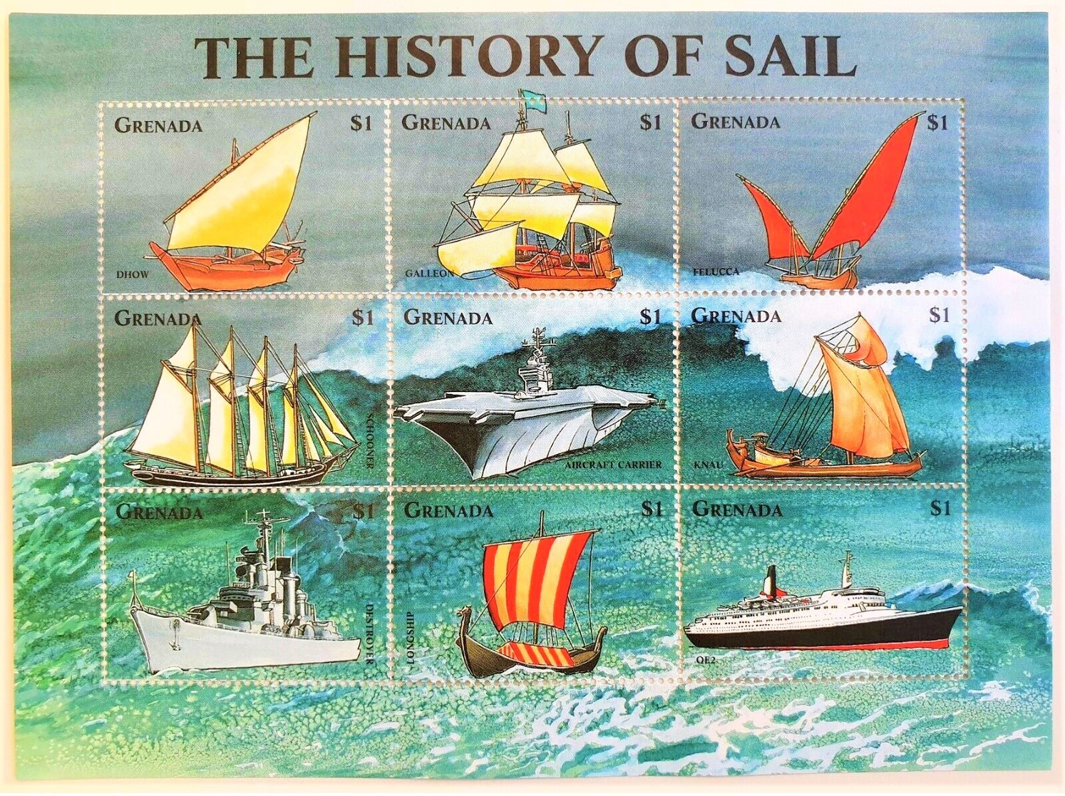 Grenada 1998**Mi.3666-74 The History Of Sail , MNH [4;21] - Schiffe