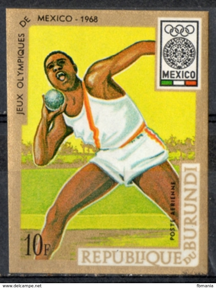 Burundi 1968 - Giochi Olimpici Mexico City Olympic Games Lancio Del Peso Shot Put MNH ** - Atletismo