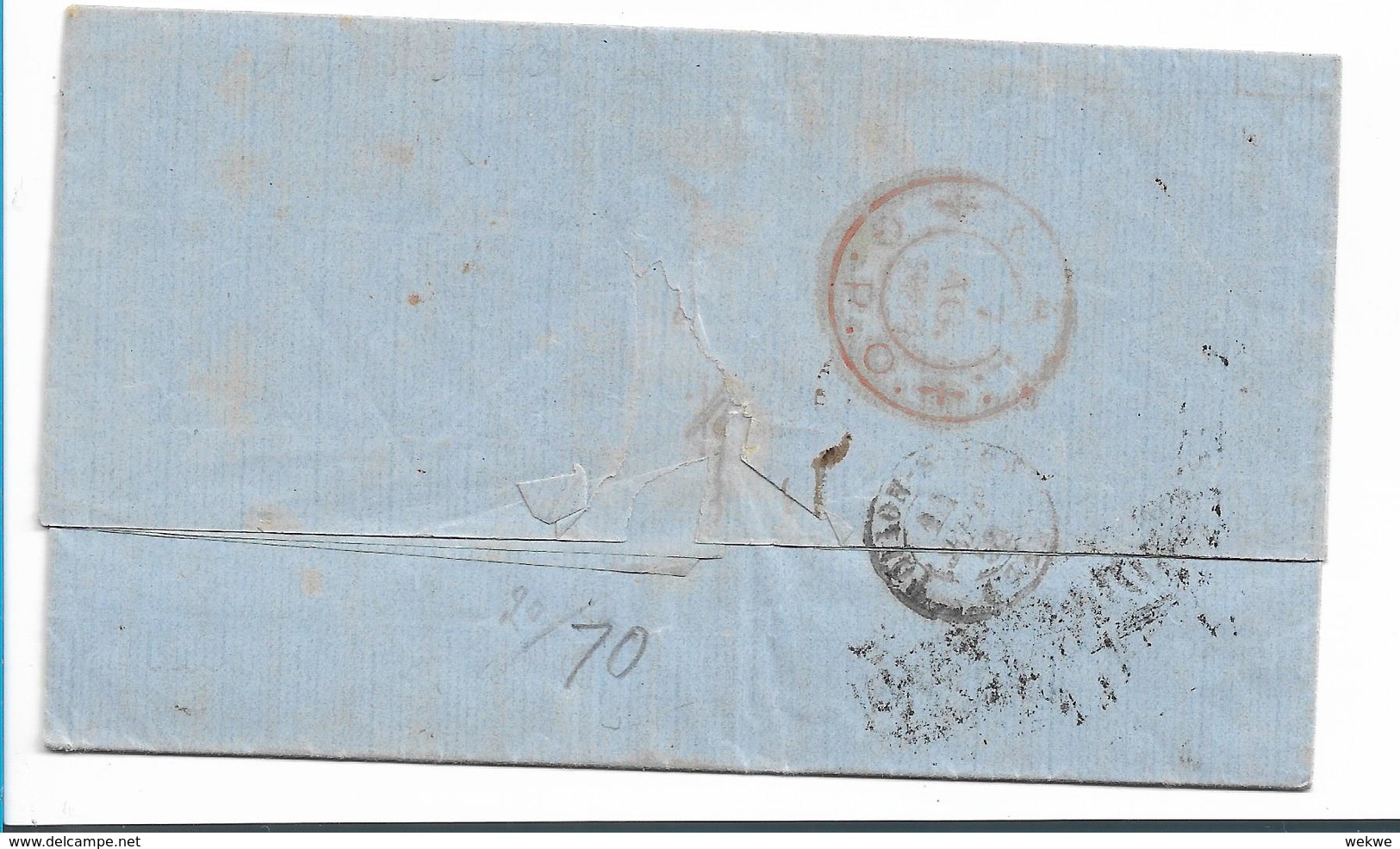 IB061 / INDIEN (Brit.) Calcutta 1838 INDIAUNPAID Nach Toulon, Frankreich - ...-1852 Prephilately