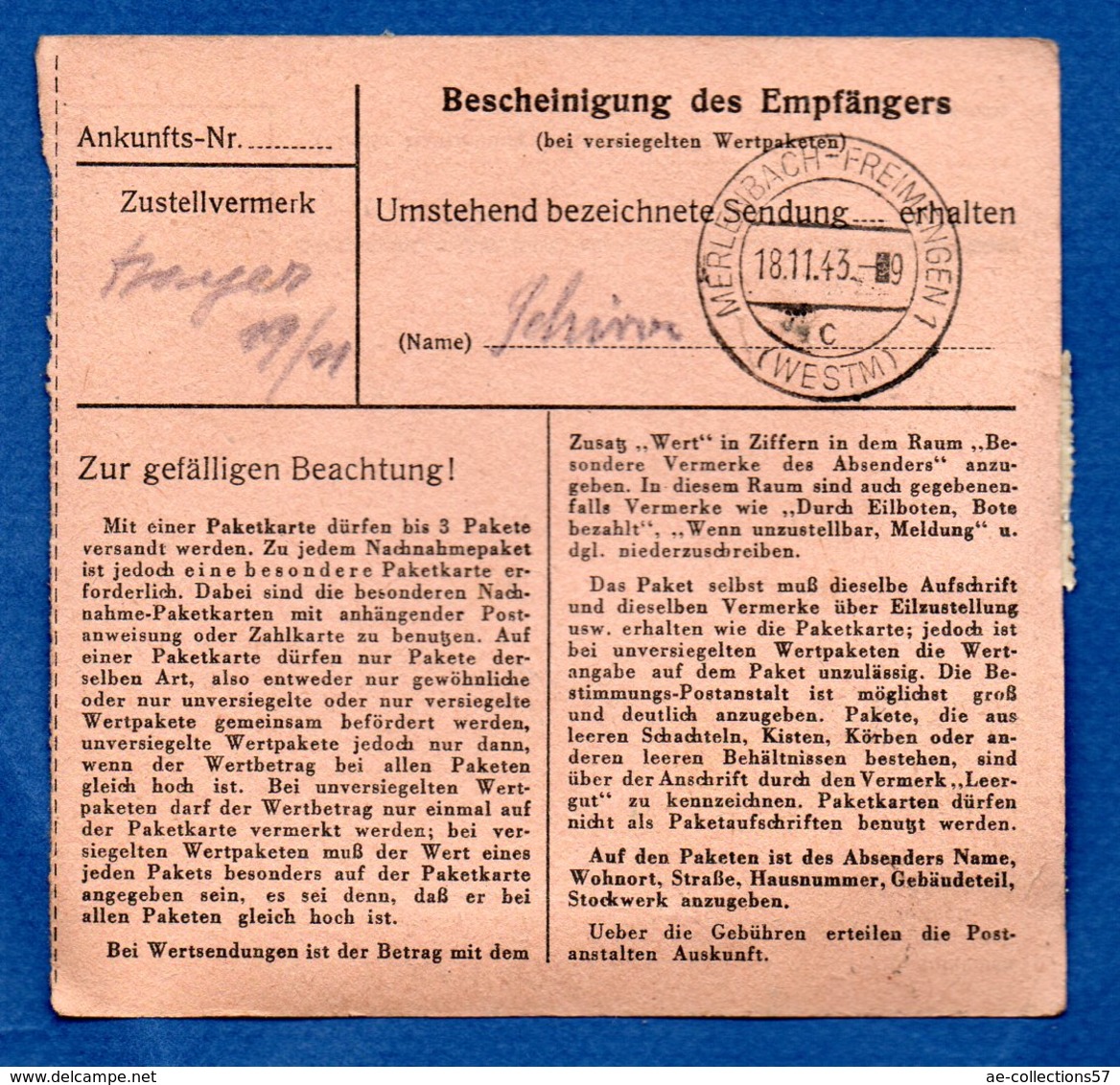 Colis Postal /  Départ Sierck - Lettres & Documents
