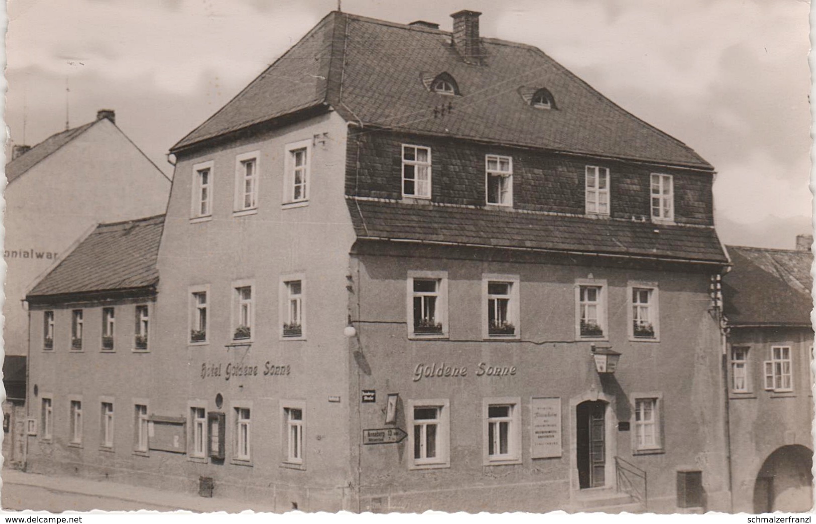 AK Wolkenstein Hotel Goldene Sonne Betriebsferienheim HO Kreisbetrieb Senftenberg A Marienberg Annaberg Erzgebirge DDR - Wolkenstein