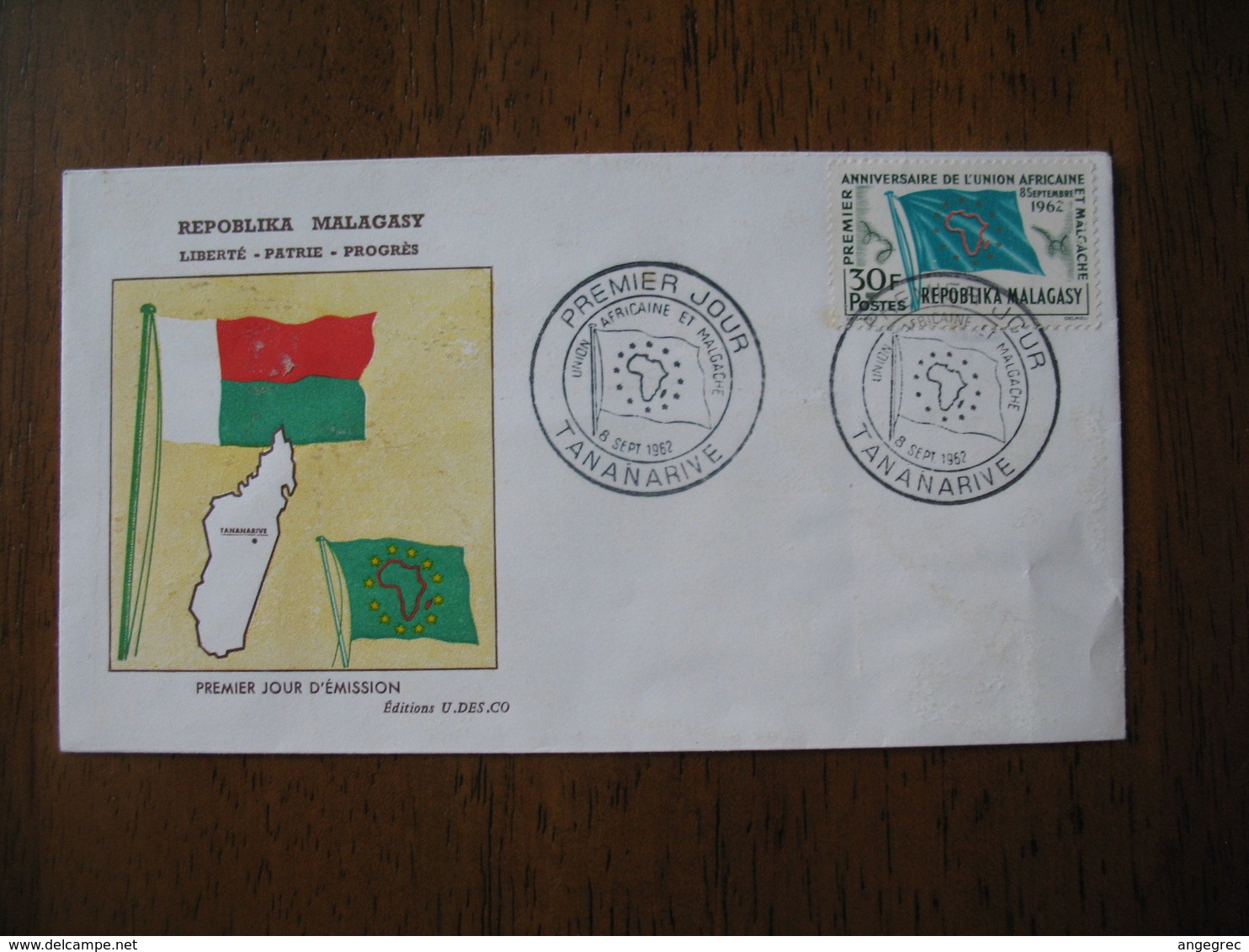 FDC Madagascar 1962 Tananarive Union Africaine Et Malgache - Madagaskar (1960-...)