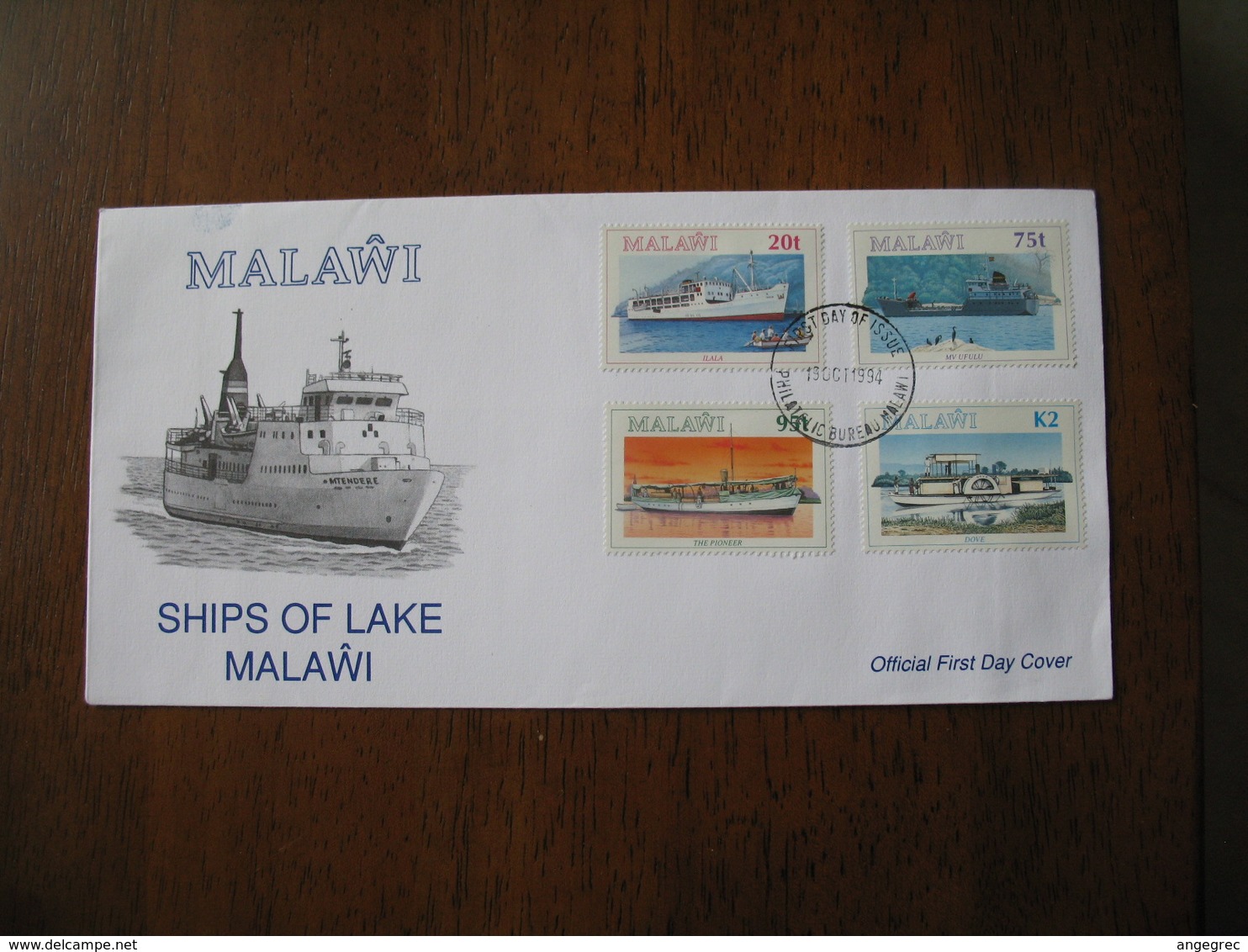 FDC Malawi 1994 Série Bateaux - Malawi (1964-...)