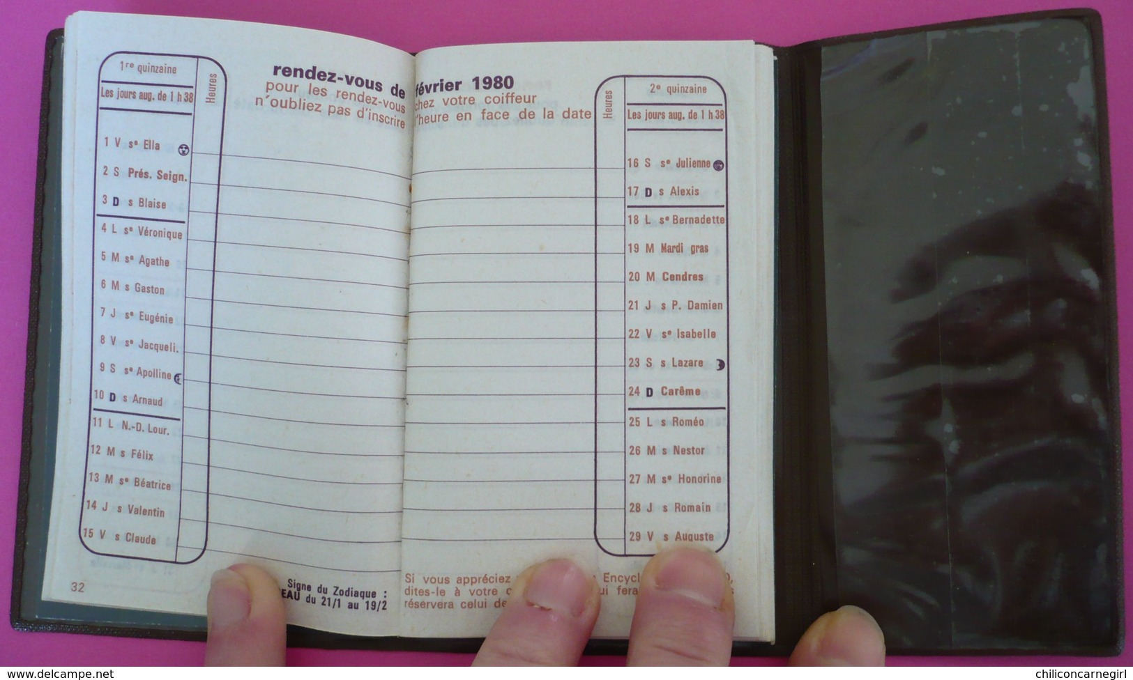 Calendrier Agenda Encyclopédique De Poche 1980 - Dans étui - ELIE CARPENTIER Coiffure Lille - Panneaux - Photo Coiffure - Petit Format : 1971-80