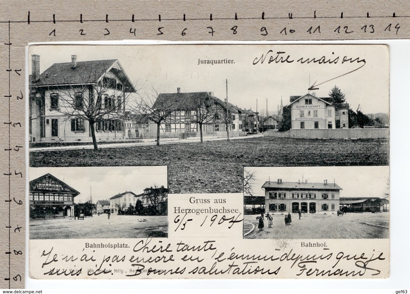 Gruss Aus Herzogenbuchsee (1904) Jura Quartier / Bahnhofplatz / Bahnhof - Herzogenbuchsee