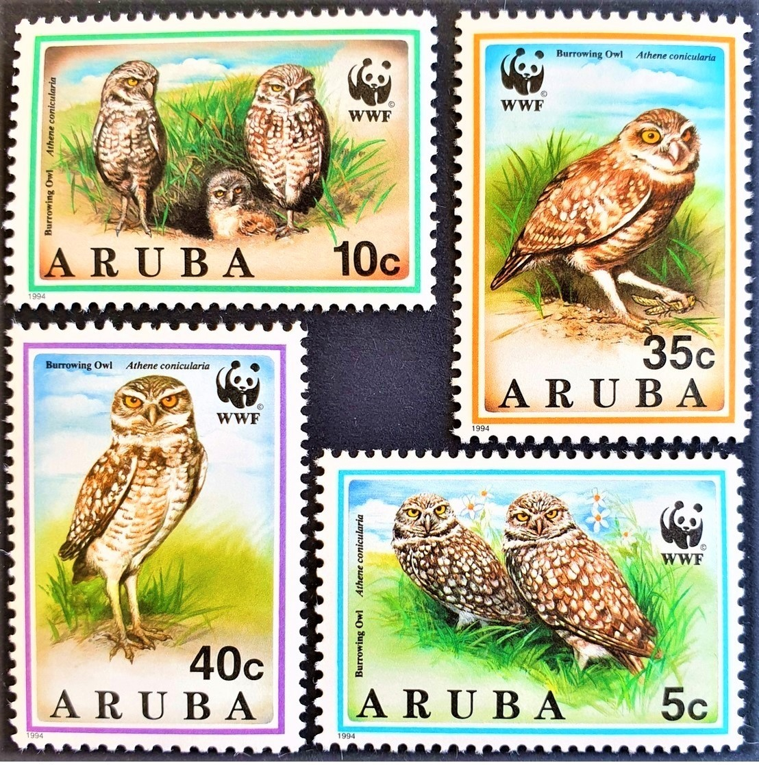 #Aruba 1994** Mi.134-37 Birds WWF, MNH [26;56] - Búhos, Lechuza