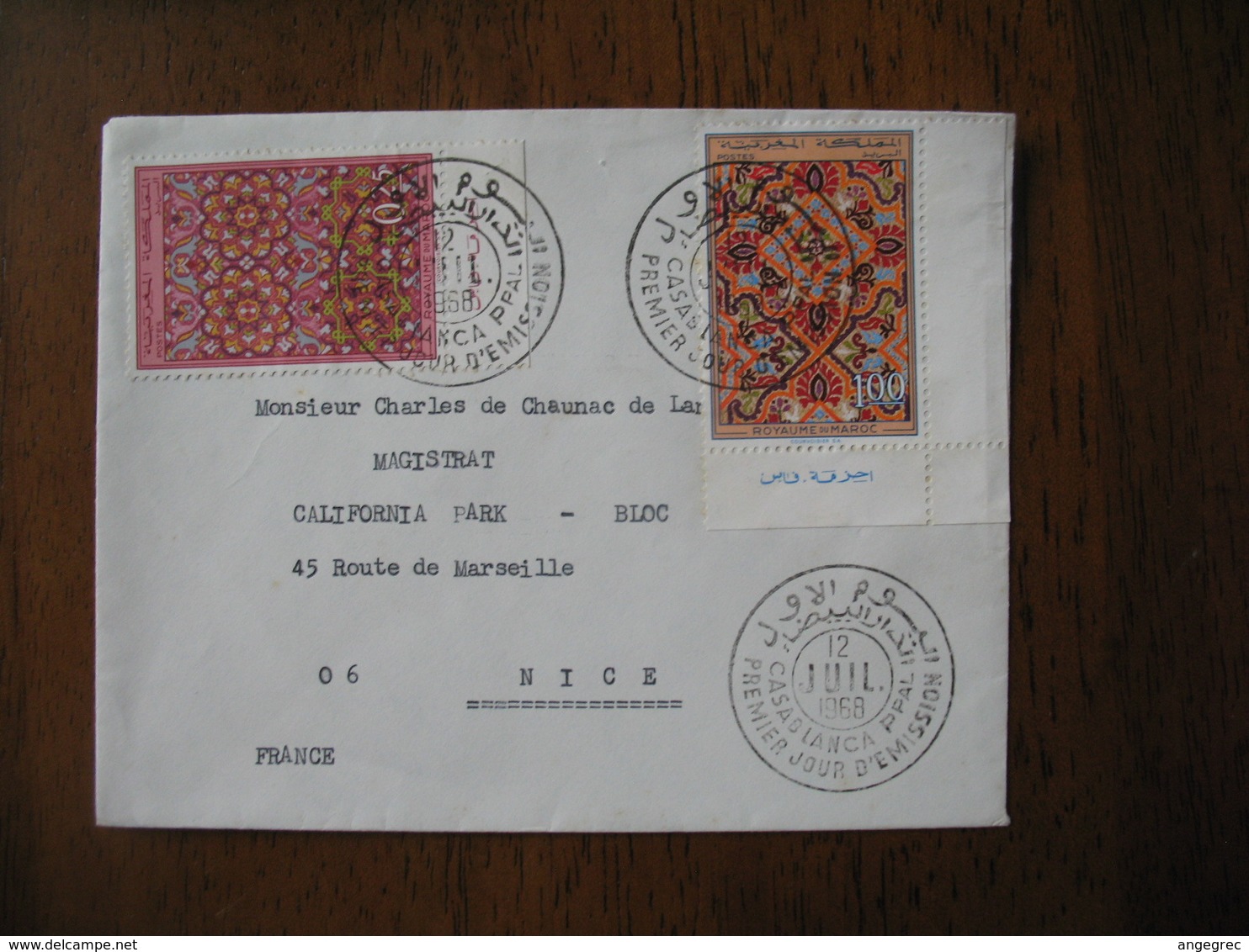 Enveloppe FDC Maroc 1968  Casablanca  Pour Nice   à Voir - Maroc (1956-...)