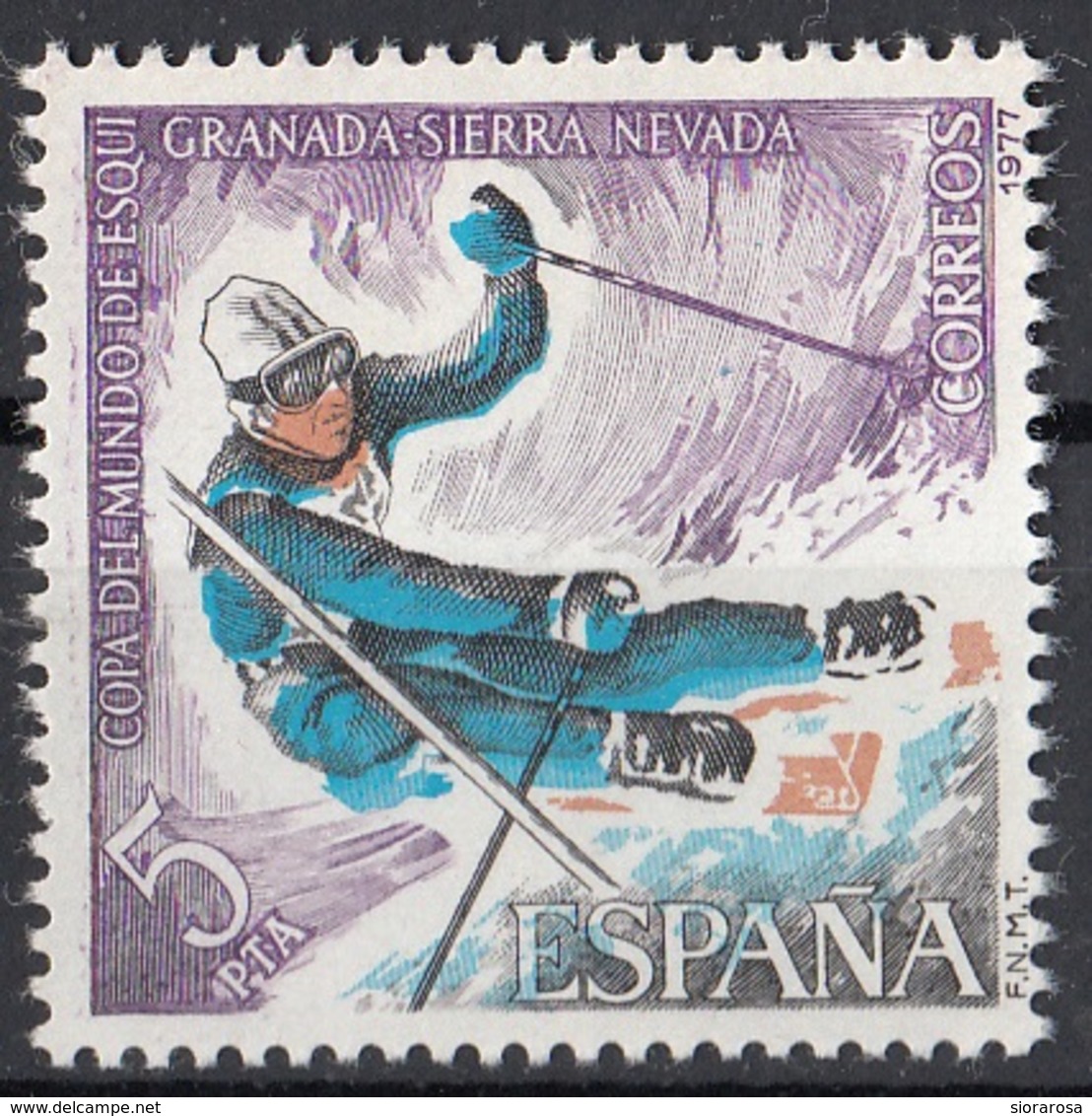 Spagna 1977 Sc. 2036 Sci Slalom World Ski Championships. Granada. Sierra Nevada MNH Spain Espana - Sci