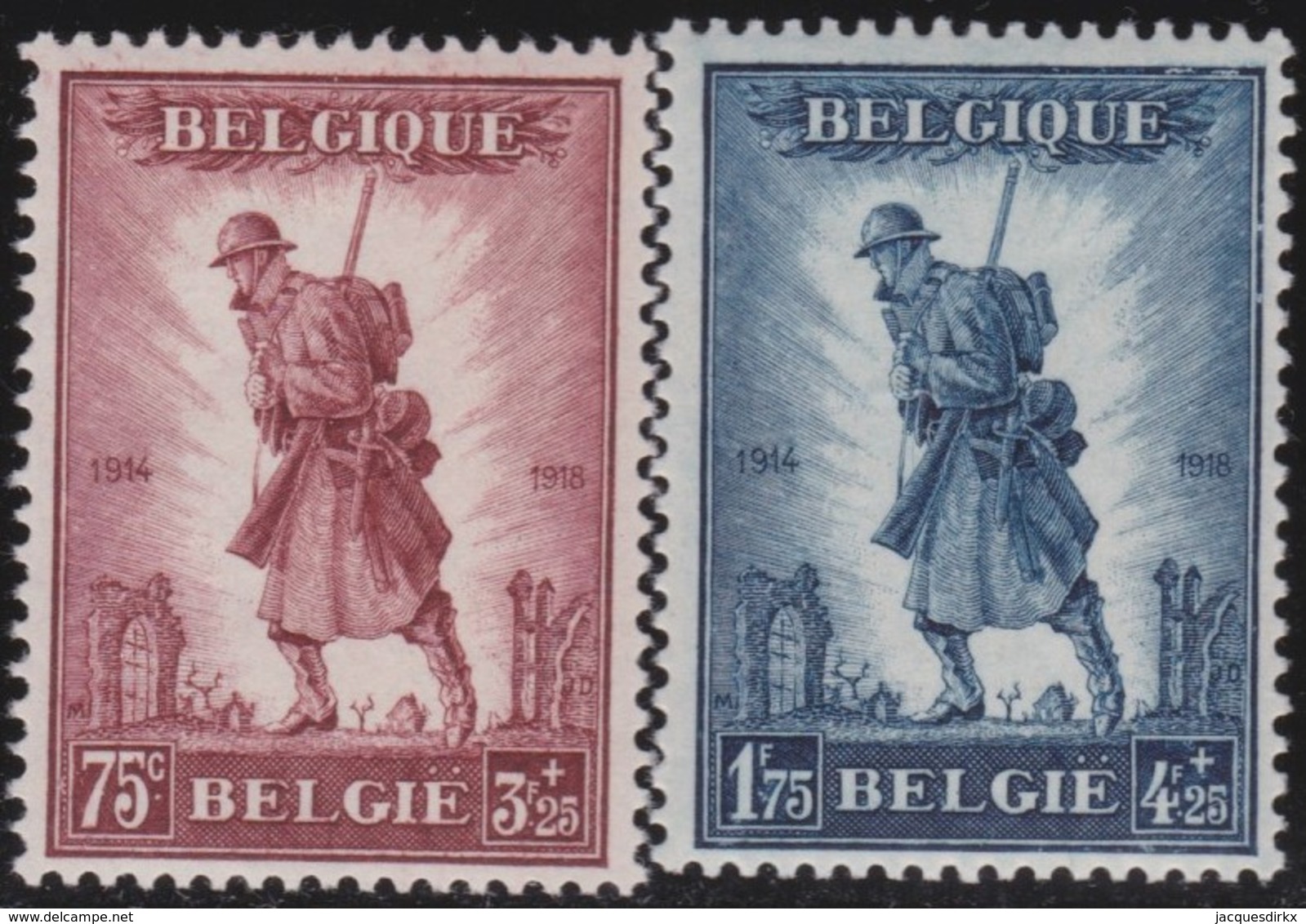 Belgie    .    OBP   .       351/352  ( 2 Scans )    .     **   .      Postfris      .  / .   Neuf SANS Charniere - Neufs