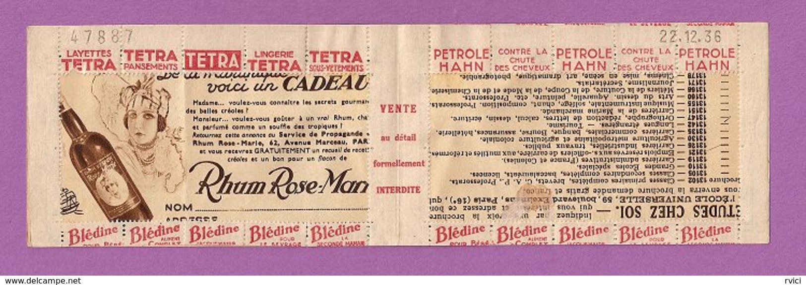 Carnet Paix 50c. CURIEUX ! QUE LES PUBS + Variété ...  283-C67 S403 - Autres & Non Classés