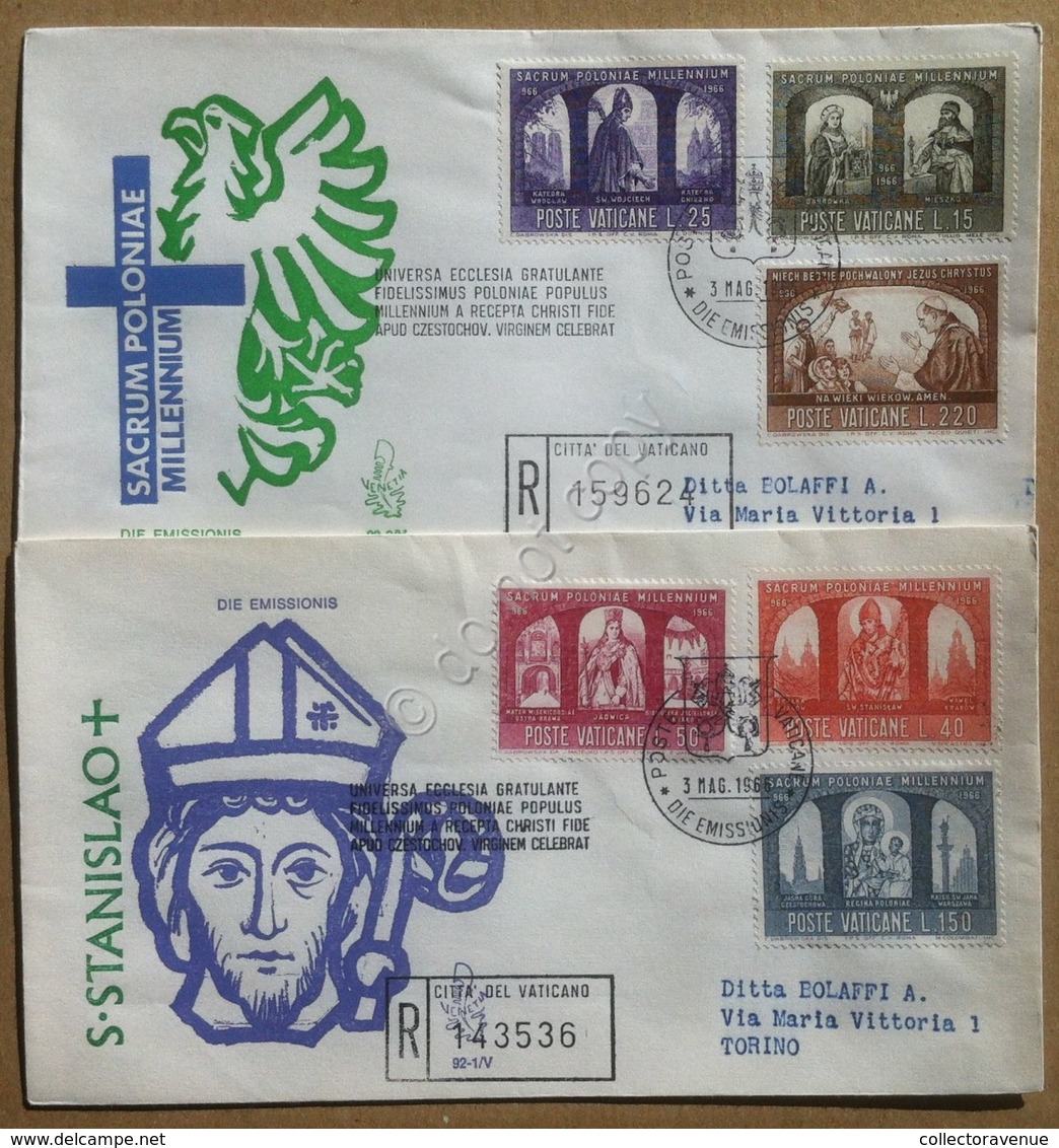 FDC Venetia Vaticano 1966 - Millenario Cattolico Della Polonia 2 Racc. Viaggiate - Non Classificati