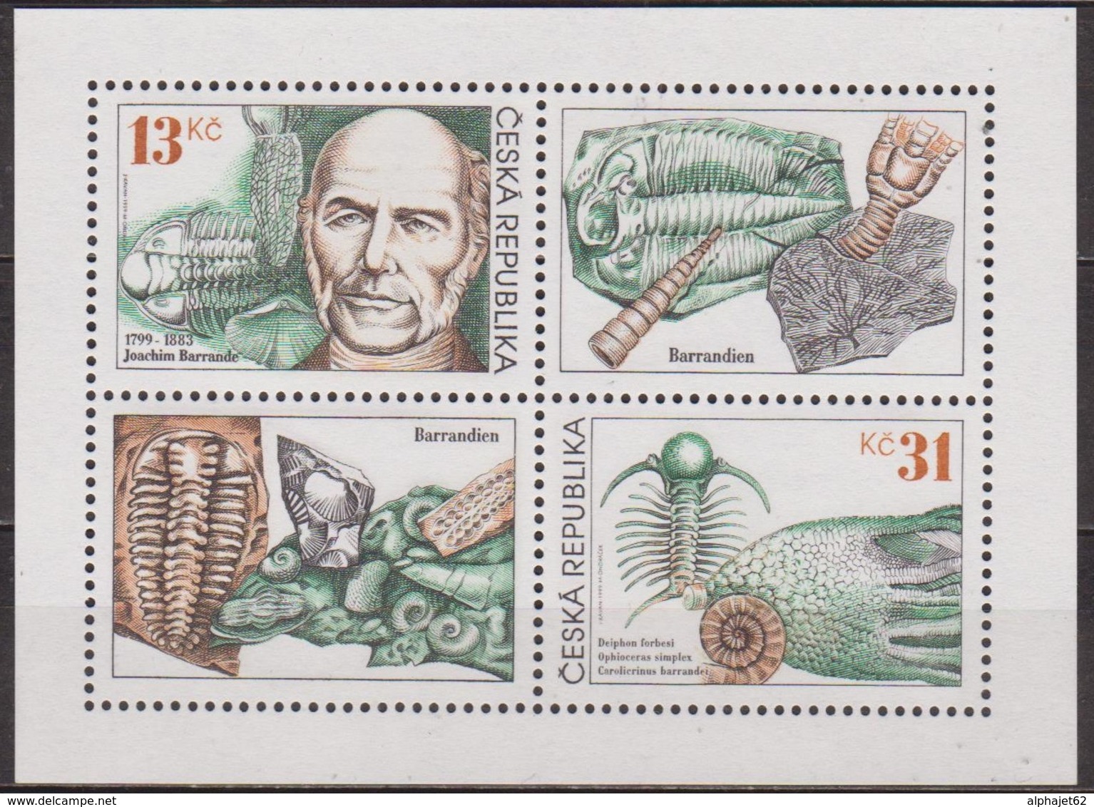 Géologie, Paléontologie - REPUBLIQUE TCHEQUE - François Joachim Barrande - Trilobites - N° 216-217 ** - 1999 - Neufs