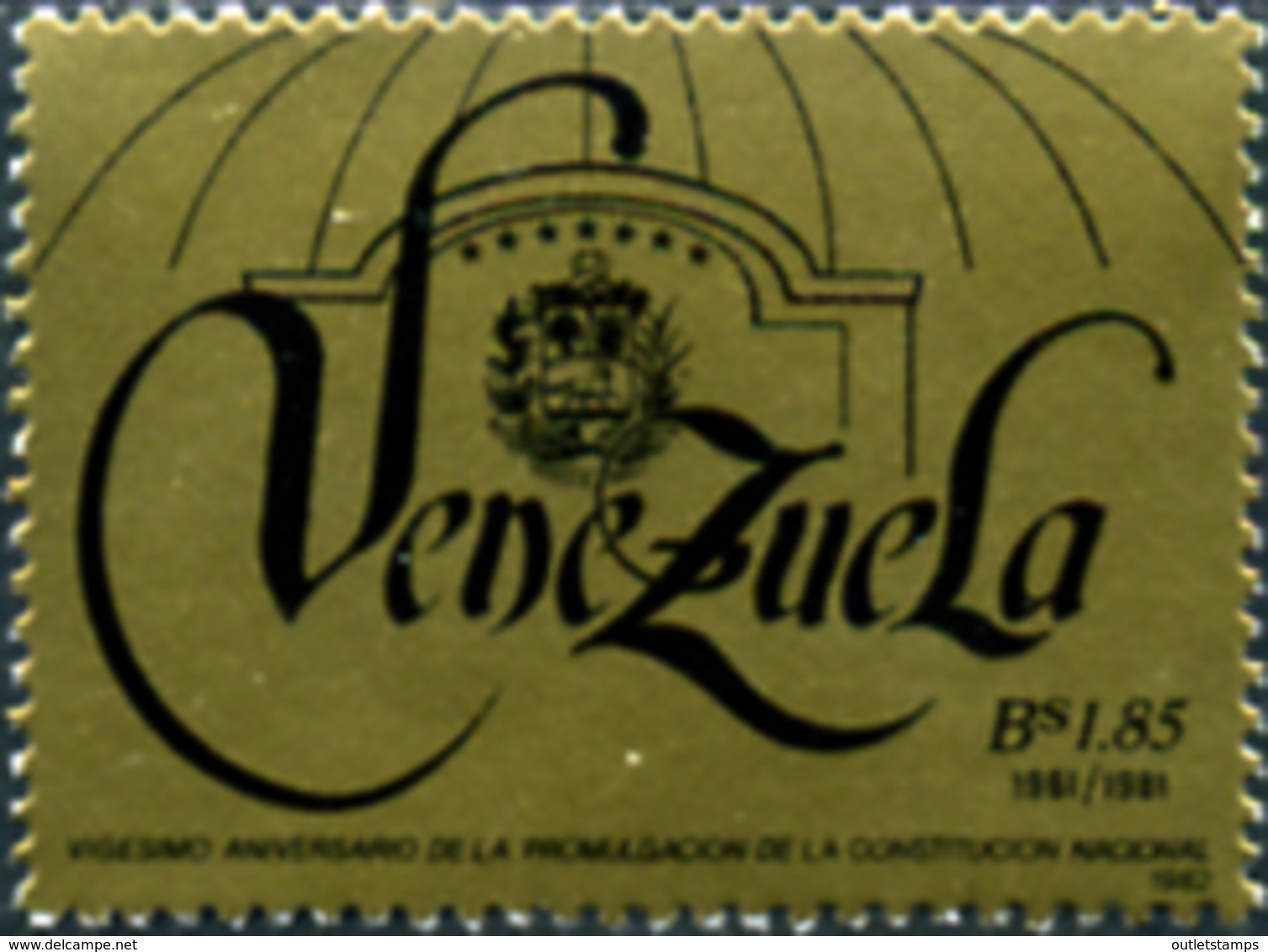 Ref. 177670 * NEW *  - VENEZUELA . 1982. 20 ANIVERSARIO DE LA PROMULGACION DE LA CONSTITUCION NACIONAL (1961-1981) - Venezuela