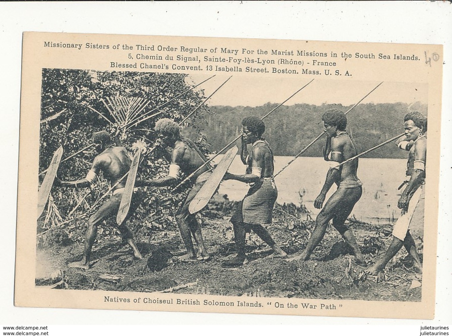 DALOMON NATIVES OF CHOISEUL BRITISH SOLOMON ISLANDS ON THE WAR PATH CPA BON ETAT - Salomoninseln