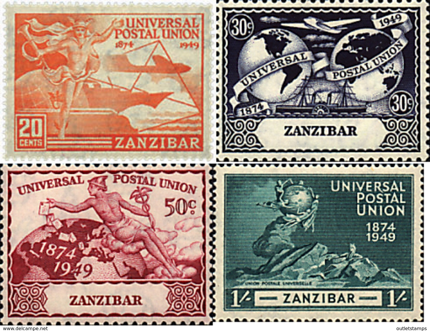 Ref. 60114 * NEW *  - ZANZIBAR . 1949. 75th ANNIVERSARY OF UPU. 75 ANIVERSARIO DE LA UPU - Zanzibar (...-1963)