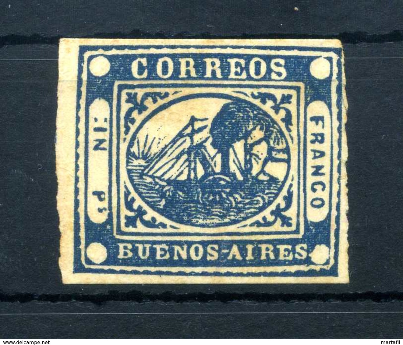 1859 BUENOS AIRES Reprint RISTAMPE (*) 7 - Buenos Aires (1858-1864)