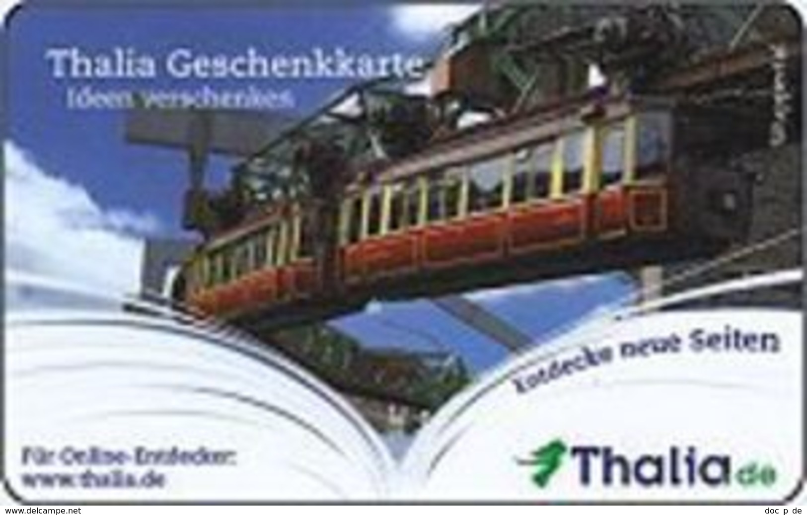 Germany - Allemagne - Thalia - Regional Card Wuppertal Schwebebahn Train - Carte Cadeau - Carta Regalo - Gift Card - Gift Cards