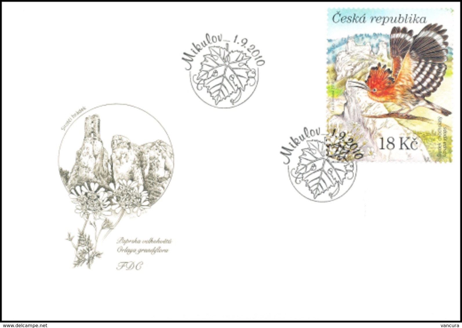 FDC 644-7 Czech Republic The Lower Moravia Region - Bird-butterfly-insect-lizard-flower-locust 2010 - Sonstige & Ohne Zuordnung