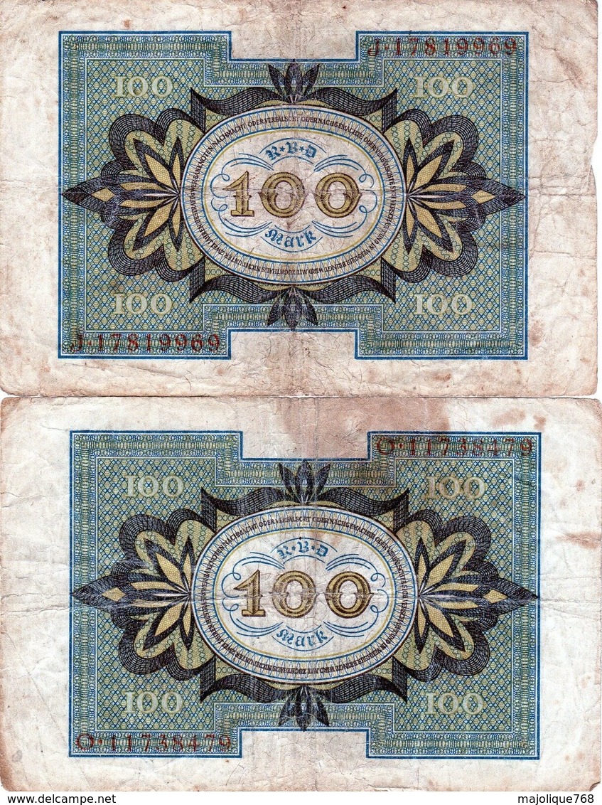 Lot De 4 Billets Allemand De 100 Marks Du 01-11-1920 - 100 Mark