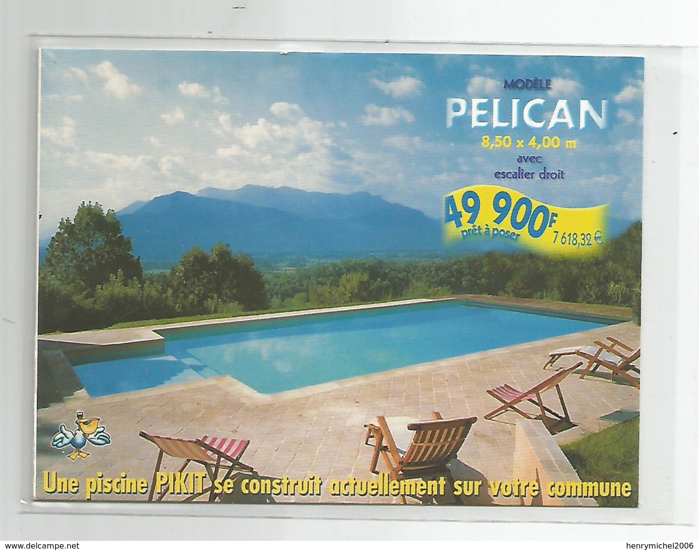 38 Isère - Claix Zac De Fond Ratel Piscines Pikit Pelican Carte Pub Publicité - Claix