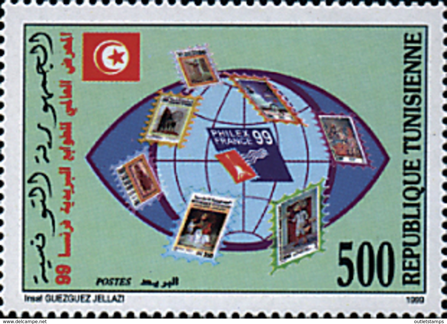 Ref. 148120 * NEW *  - TUNISIA . 1999. PHILEXFRANCE 99. INTERNATIONAL PHILATELIC EXHIBITION. PHILEXFRANCE 99. EXPOSICION - Tunisia (1956-...)