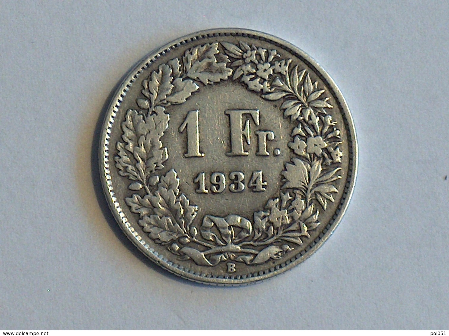 Suisse Switzerland 1 Franc Argent Silver 1934 - Otros & Sin Clasificación