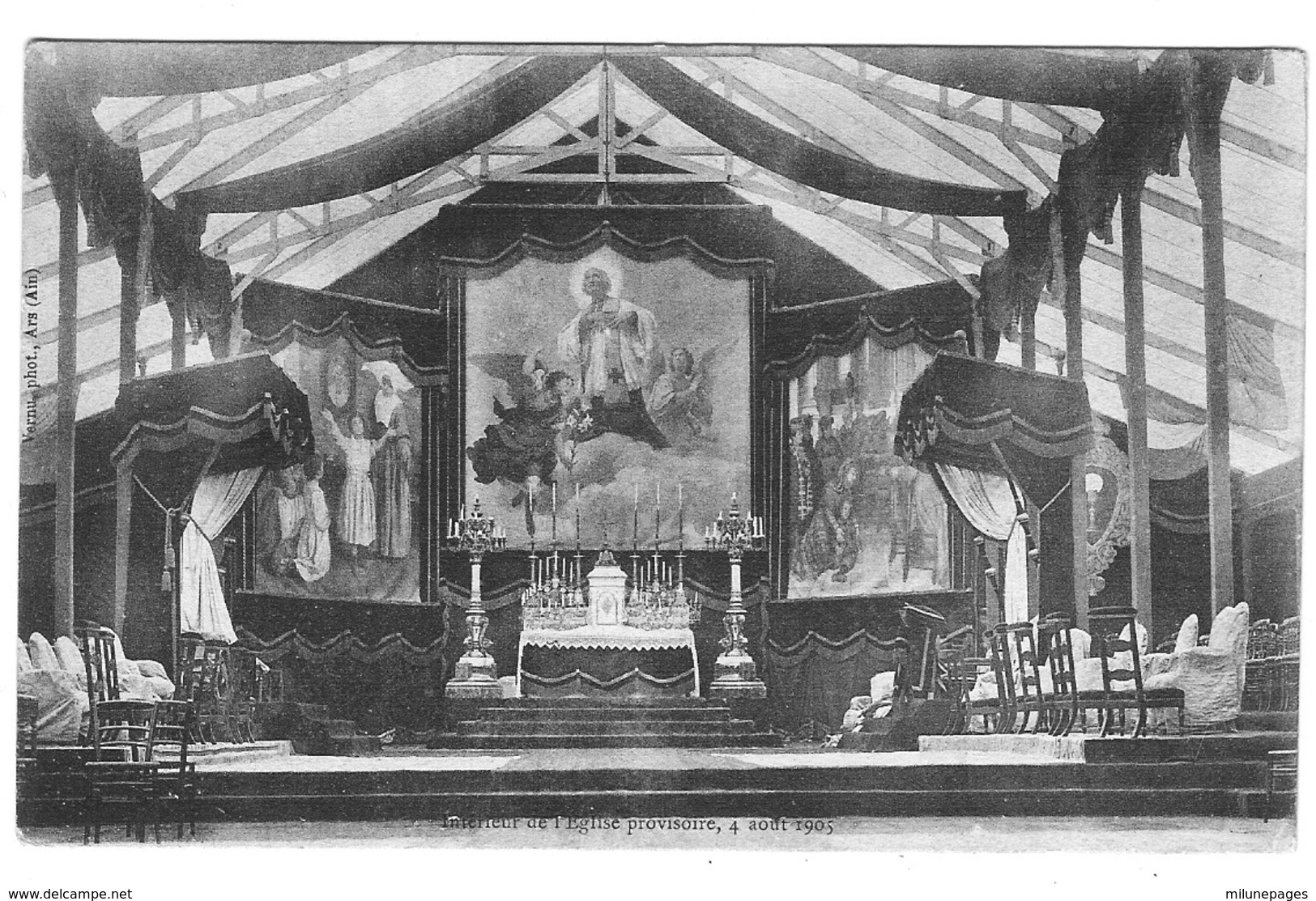 01 AIN Intérieur De L'église Provisoire D'ARS Le 4 Aout 1905 - Ars-sur-Formans