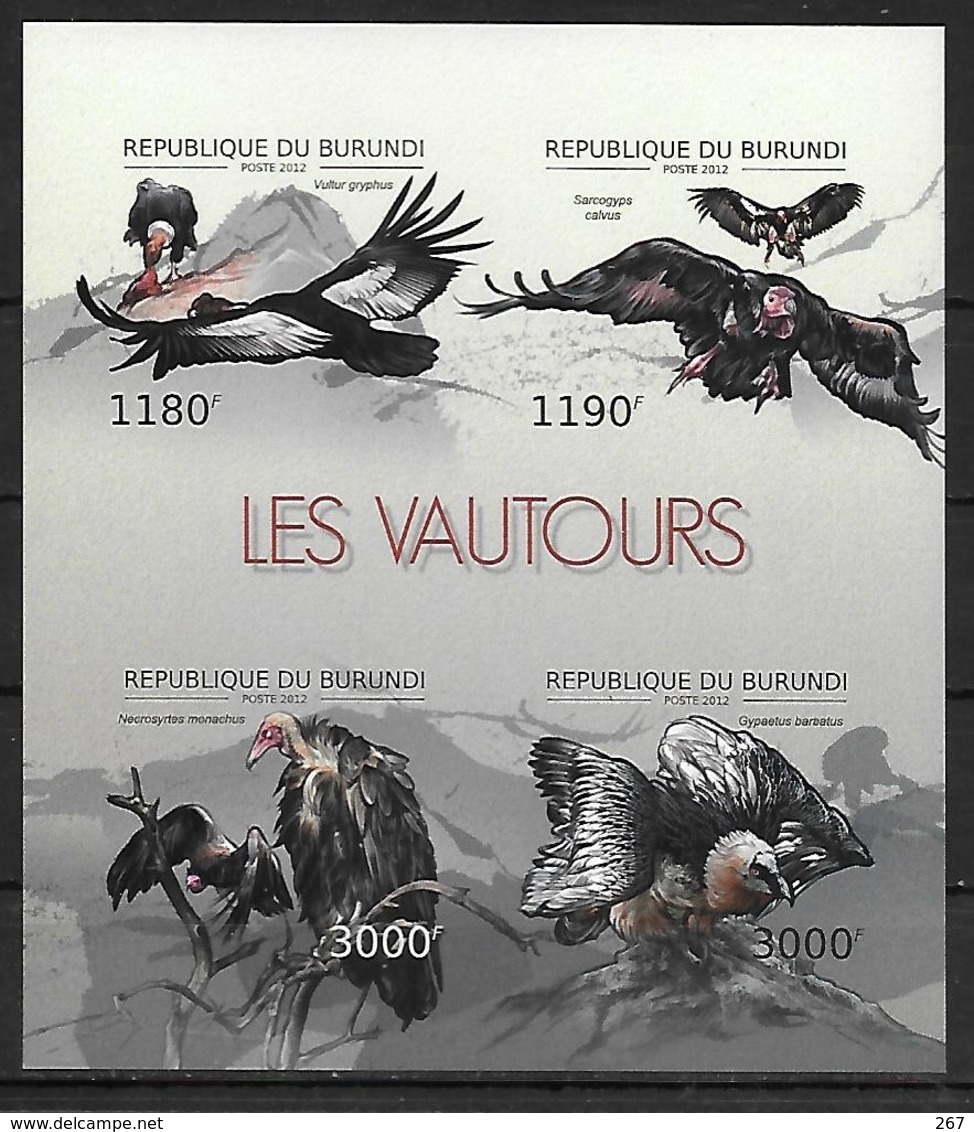 BURUNDI  Feuillet  N° 1794/97 * *  NON DENTELE Oiseaux Rapaces Vautours - Eagles & Birds Of Prey