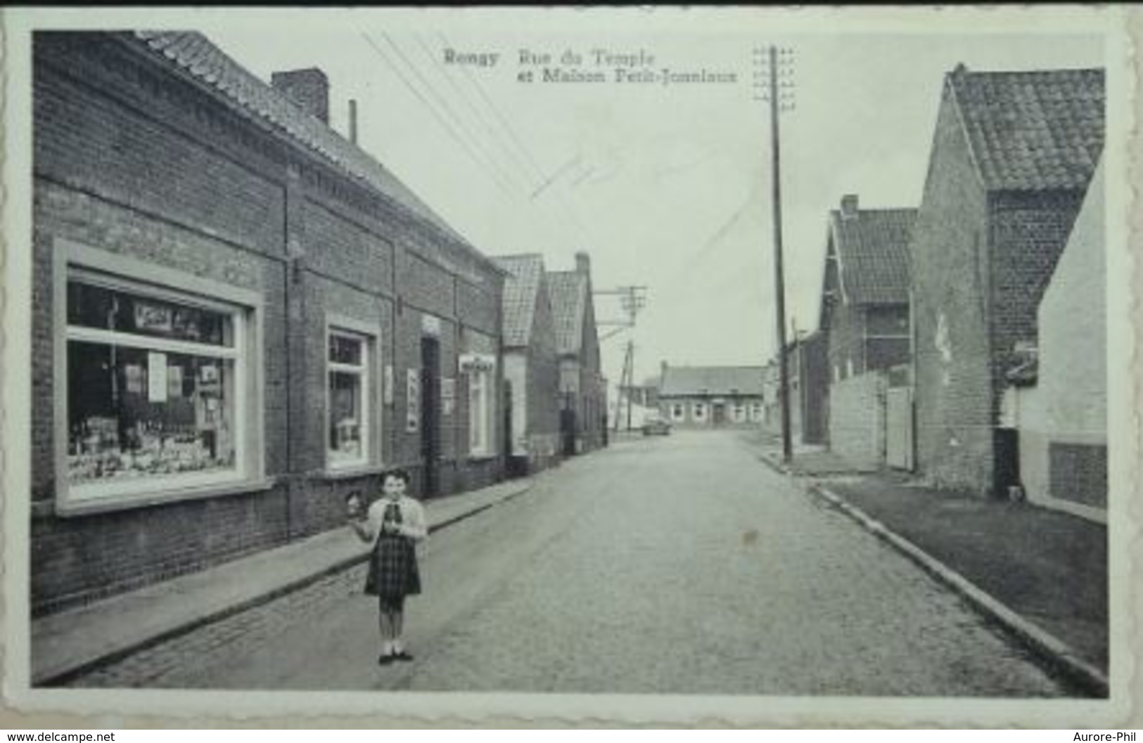 Rongy Rue Du Temple Et Maison Petit Jonniaux (Carte Un Peu Abimée) - Brunehaut